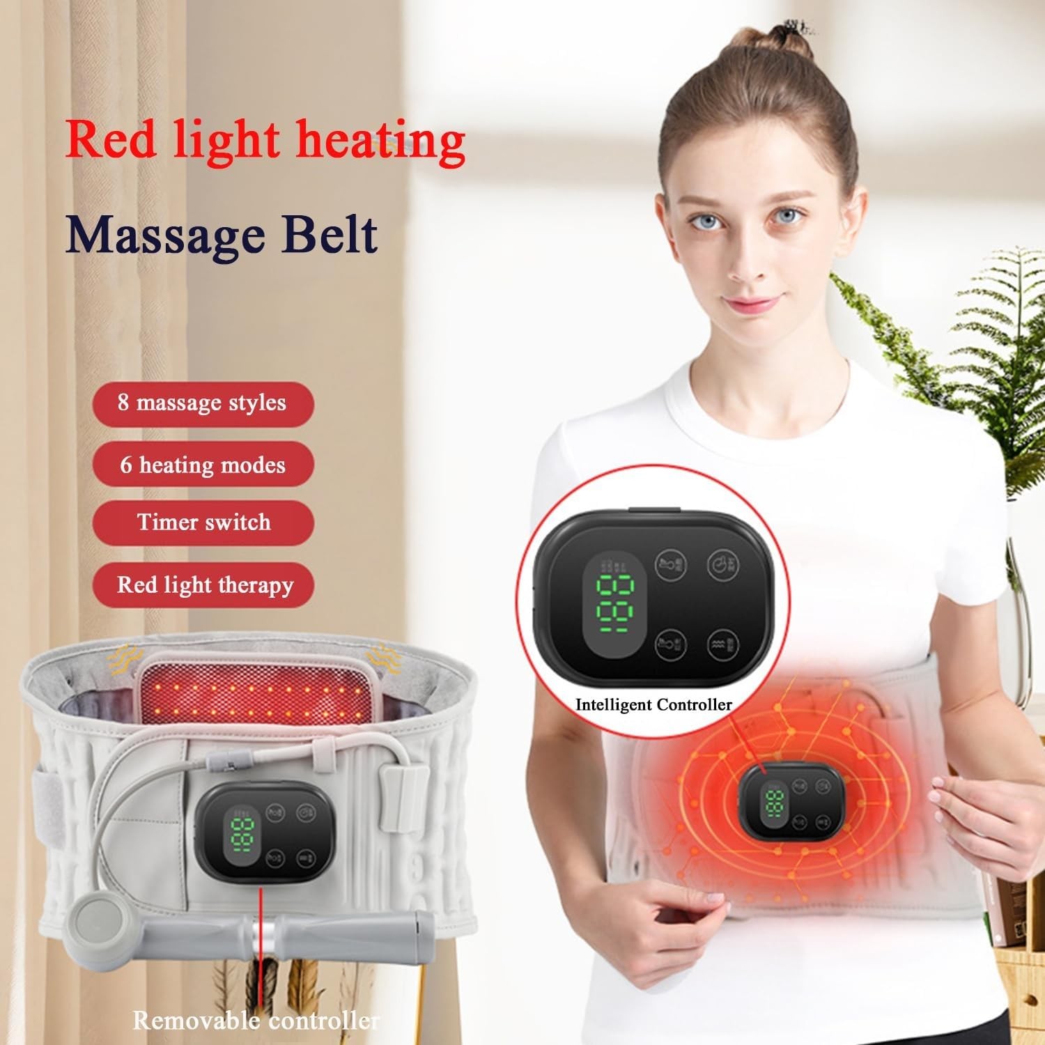 Inflatable Heating Massage Decompression Belt for Lower Waist Back Pain Relief