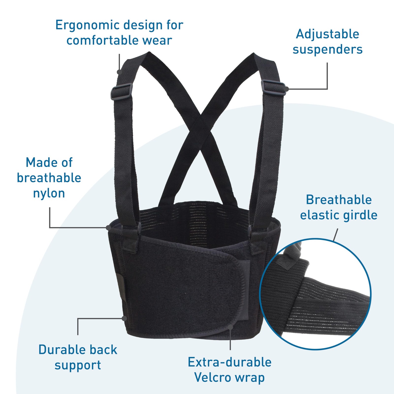 BodySport Ultra Lift Back Support 2X-Large 54-65 Waist Black Back Brace with