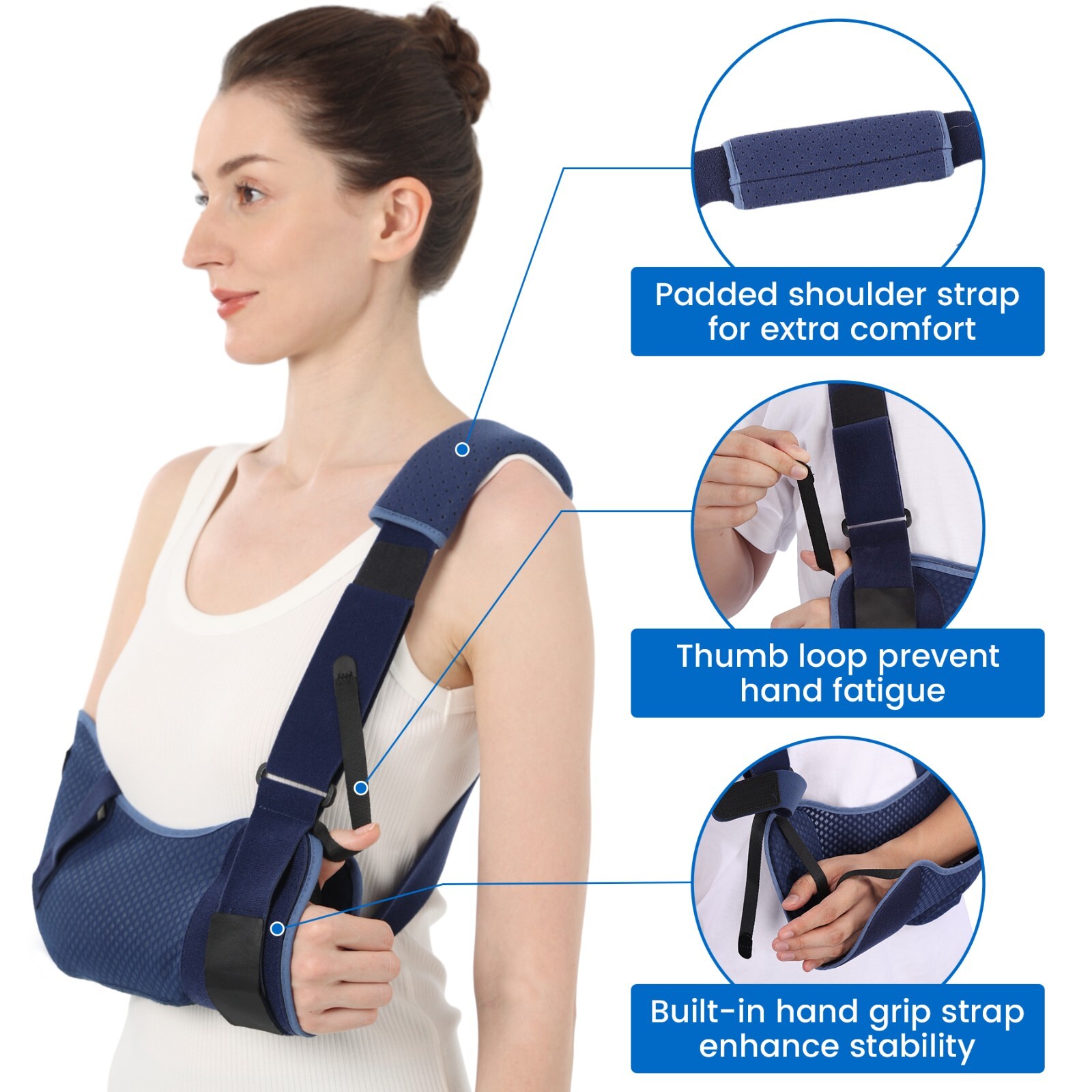 Velpeau Kids Arm Sling Shoulder Immobilizer with Waist Strap -for Children, Boys