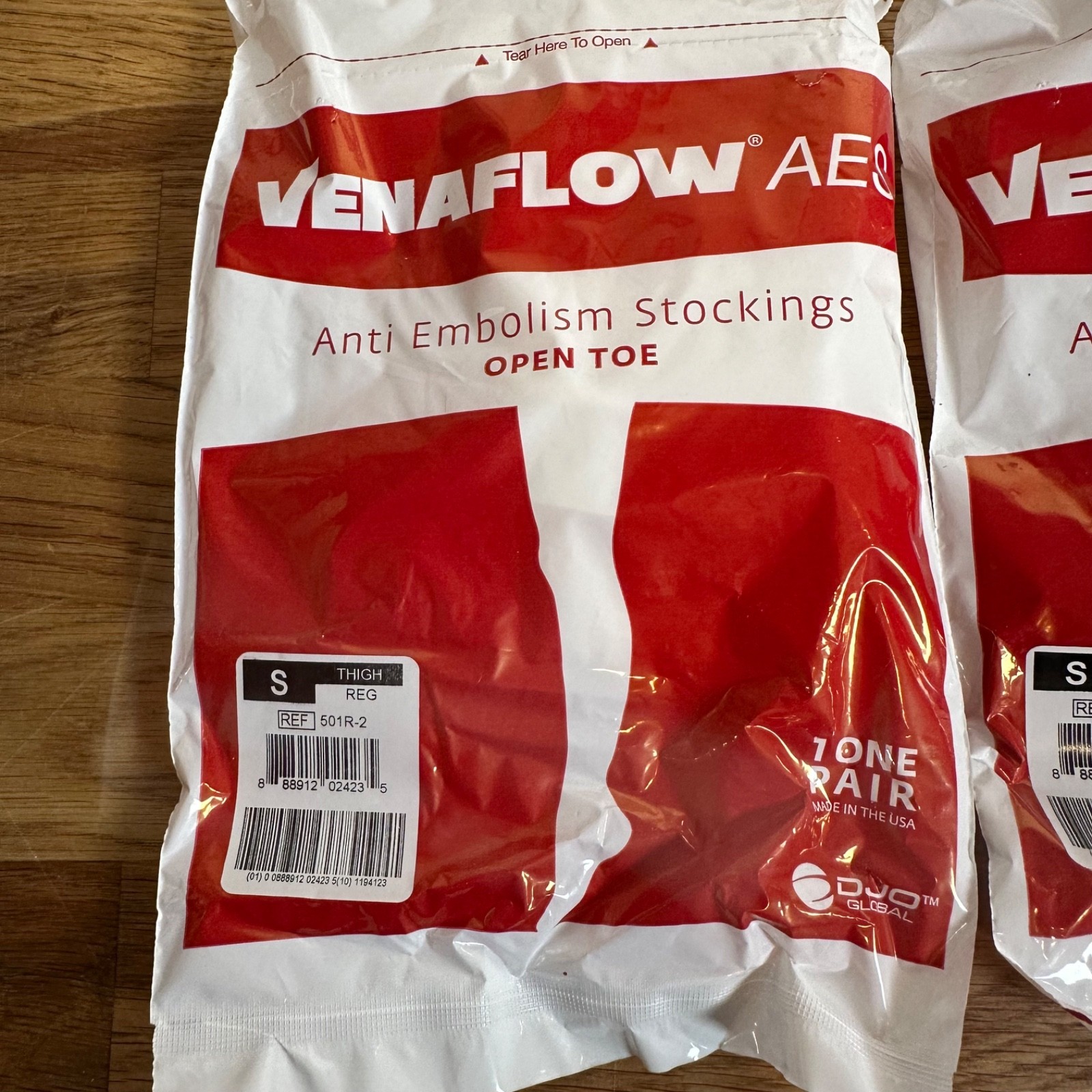 Venaflow AES Anti Embolism Stockings 3 Pairs Small Thigh Regular Open Toe 501R-2