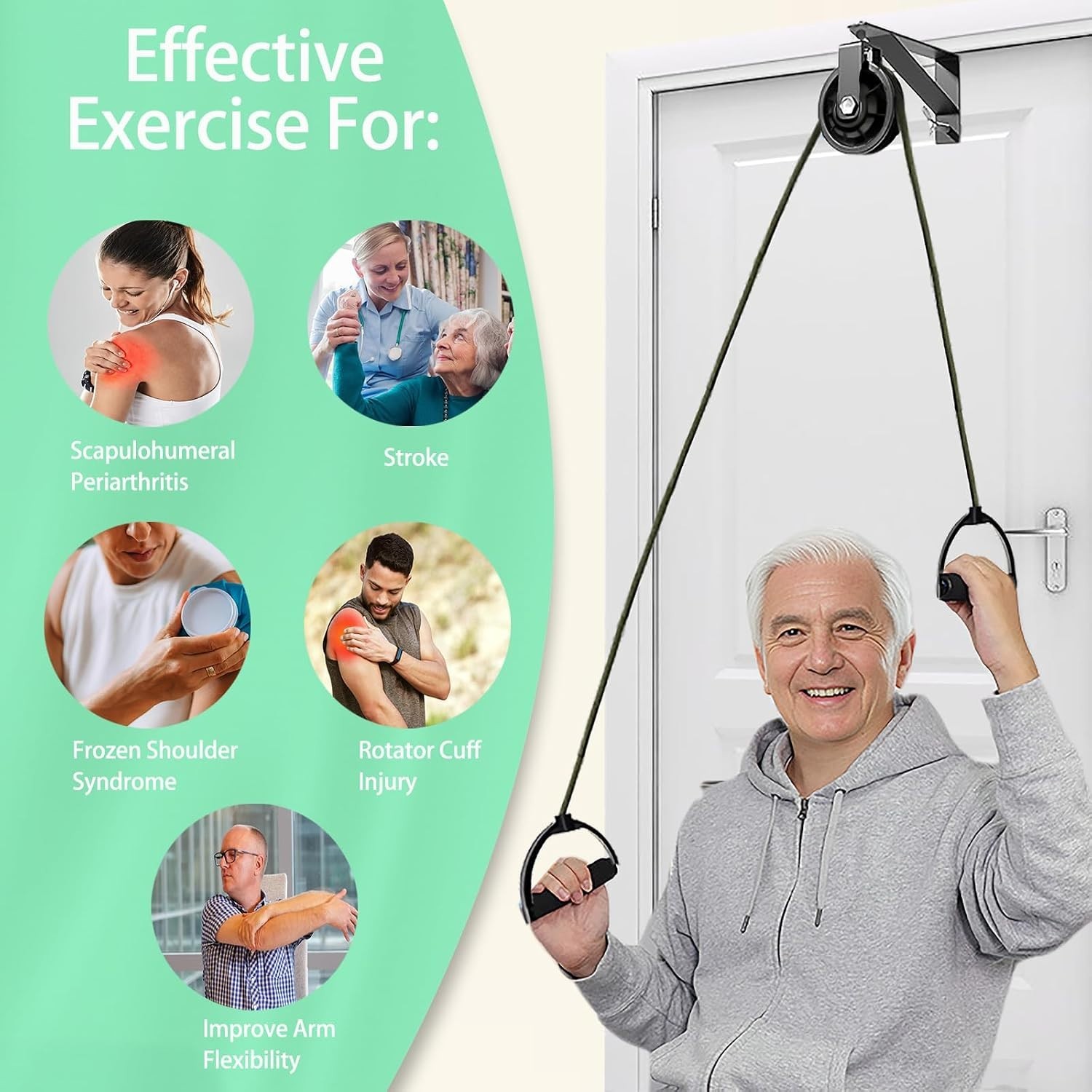 Shoulder 3.5″ Pulley for Physical Therapy with Fixed Metal Bracket