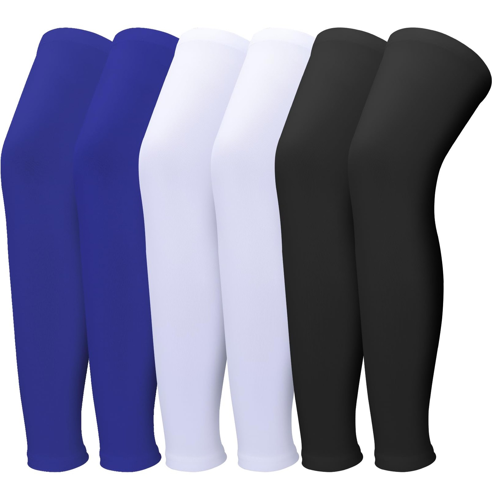 3 Pairs Compression Leg Sleeves, Full Length Leg Sleeves with Anti Slip Silic…