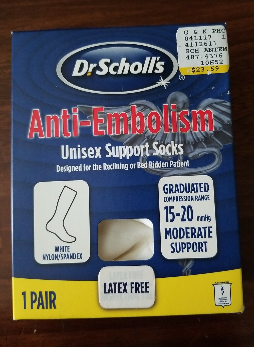 Dr. Scholl’s Anti-Embolism Unisex SupportSocks, White