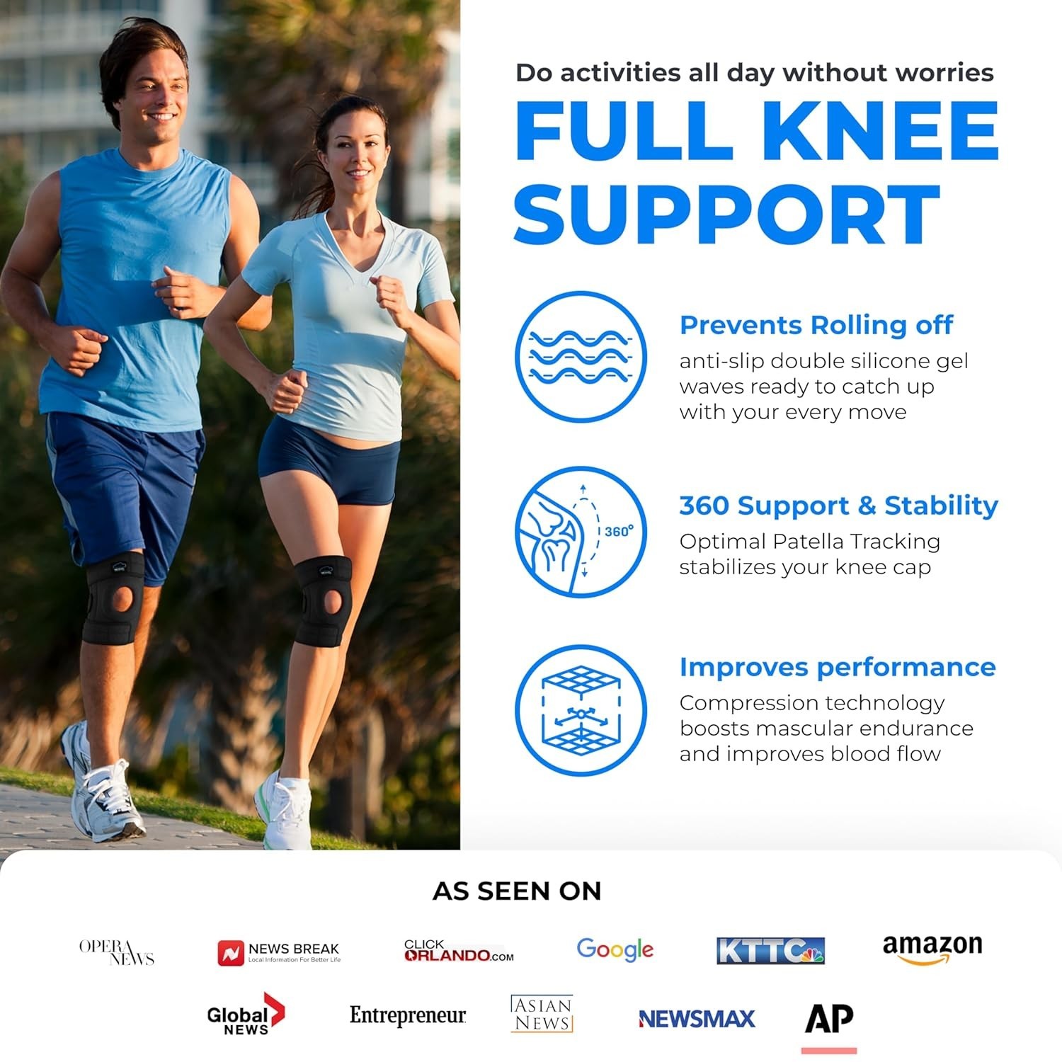 ELITE Knee Brace for Men & Women – Patella Gel Pads & Side Stabilizers for AC…