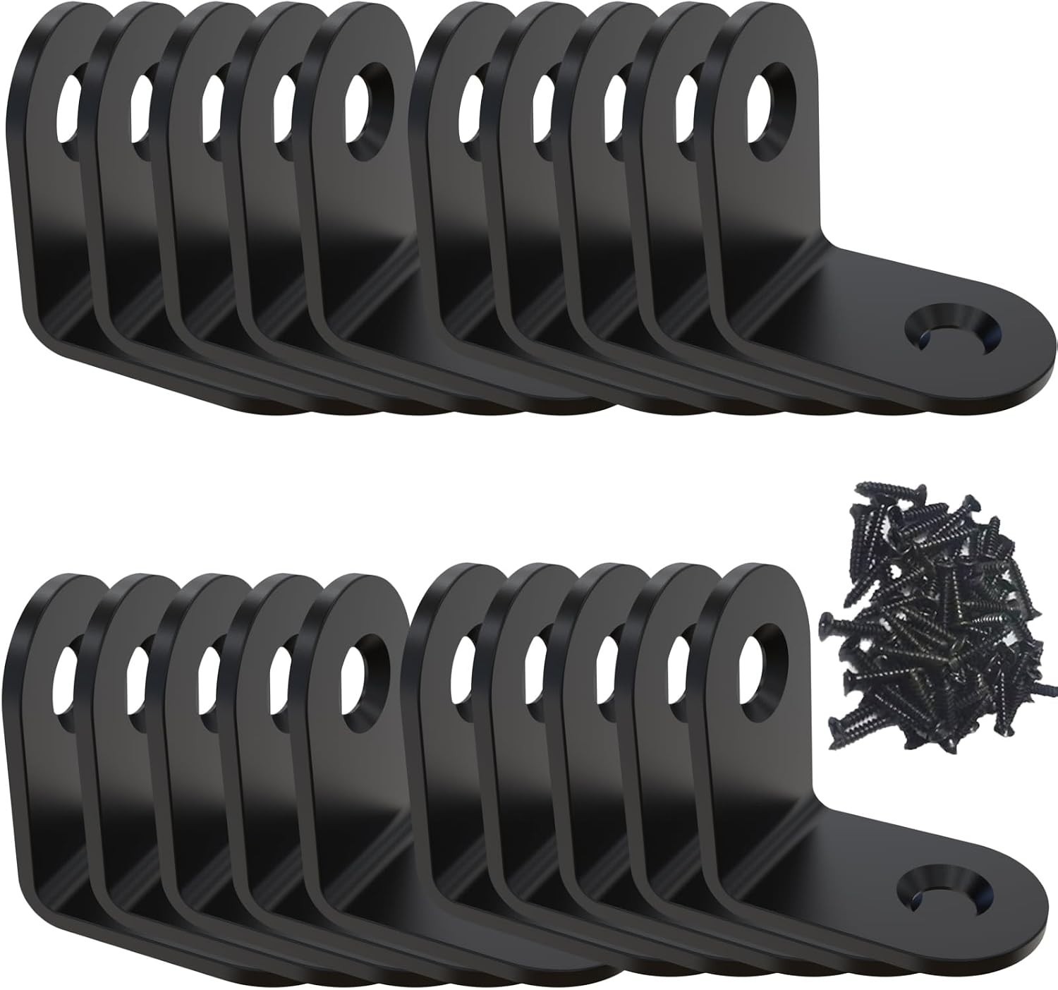 20 Pack Stainless Steel Black Corner Brackets – 1x1x0.6 for Home Projects