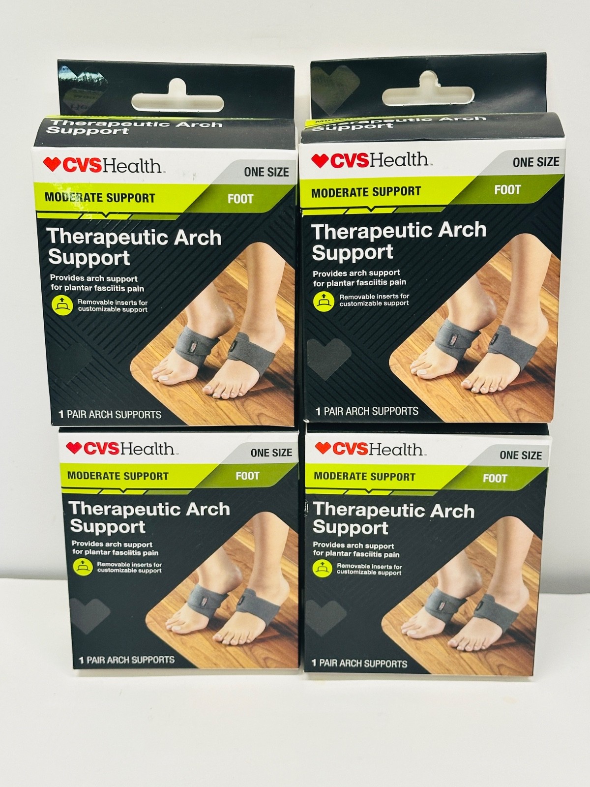 Arch Support Braces Plantar Fasciitis Foot Wraps Adjustable Lot of 4 CVS Health