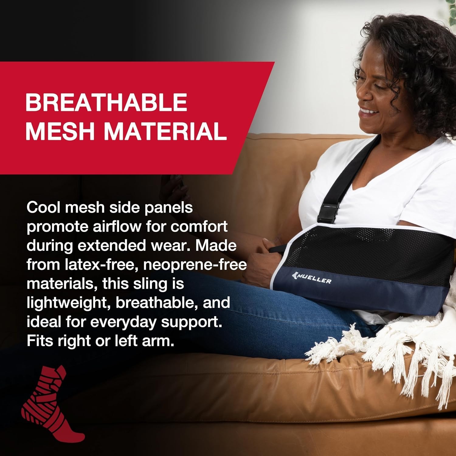 Comfortable Adjustable Arm Sling for Arm Injury Recovery – One Size Fits Most