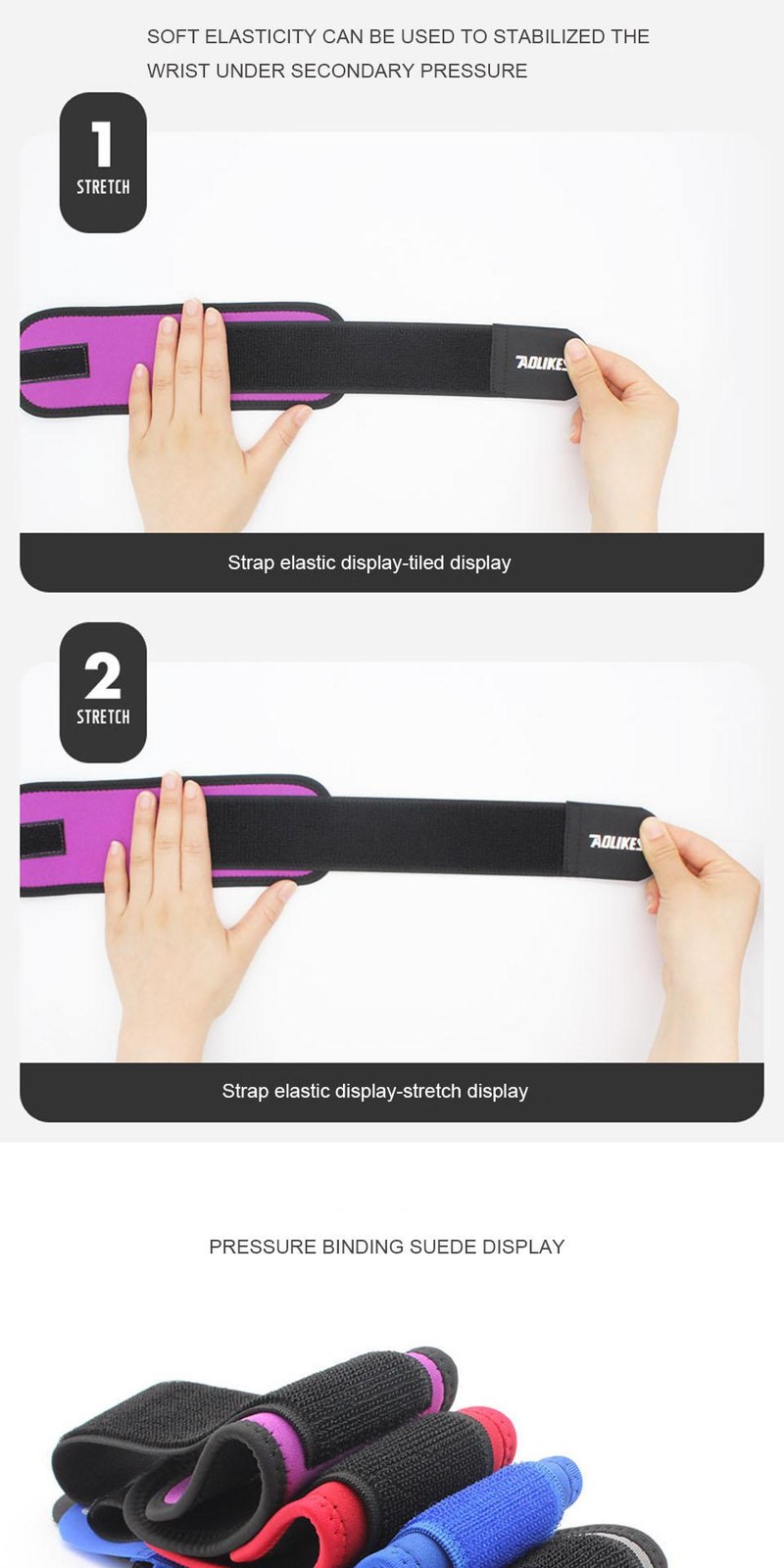 Aolikes 1 Pc Wrist Band Support for Adjustable Wrist Bandage Brace for Sports Wr