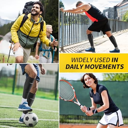 Calf Compression Sleeves with Side Stabilizers for Men & Women XX-Large Black