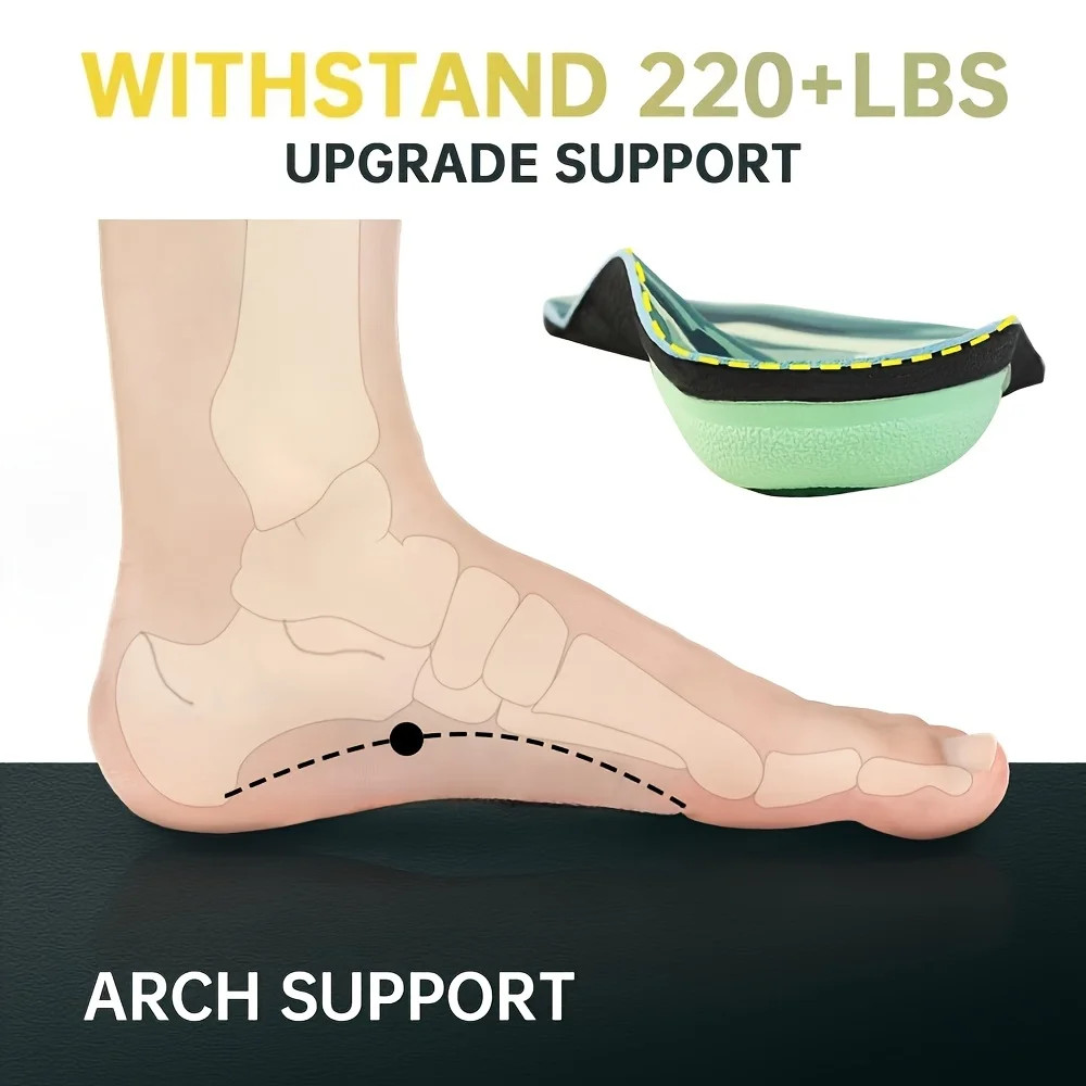 1 Pair Men Women Corrective Insoles, EVA High Arch Support Insoles Foot Support