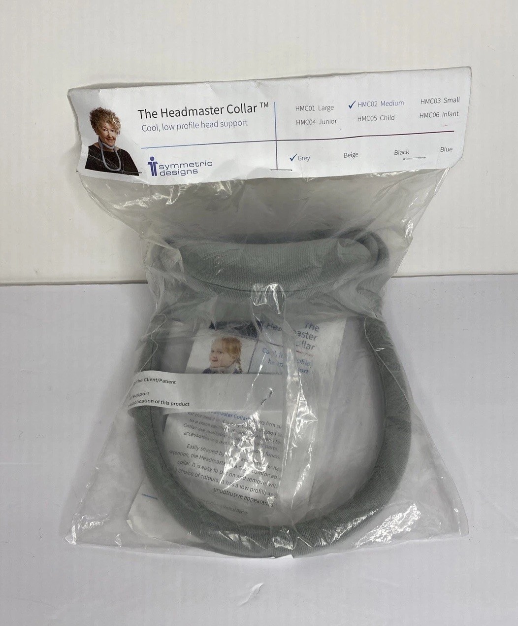 Headmaster Gray Cervical Collar Adjustable Neck Support, Gray, Medium HMC02