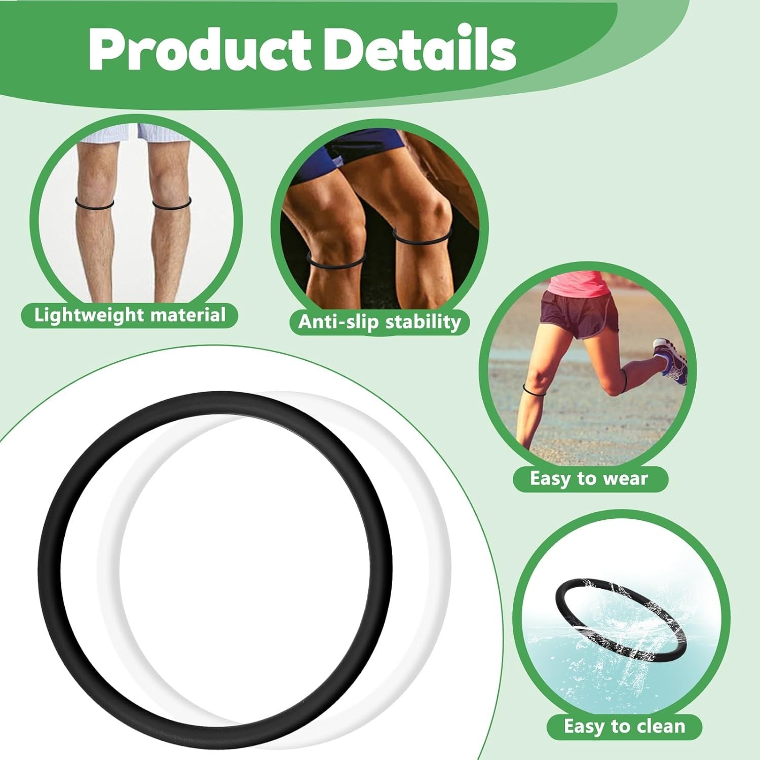 8pcs Patella Bands, Patellar Tendon Support Strap for Knee Pain Relief, Silic…