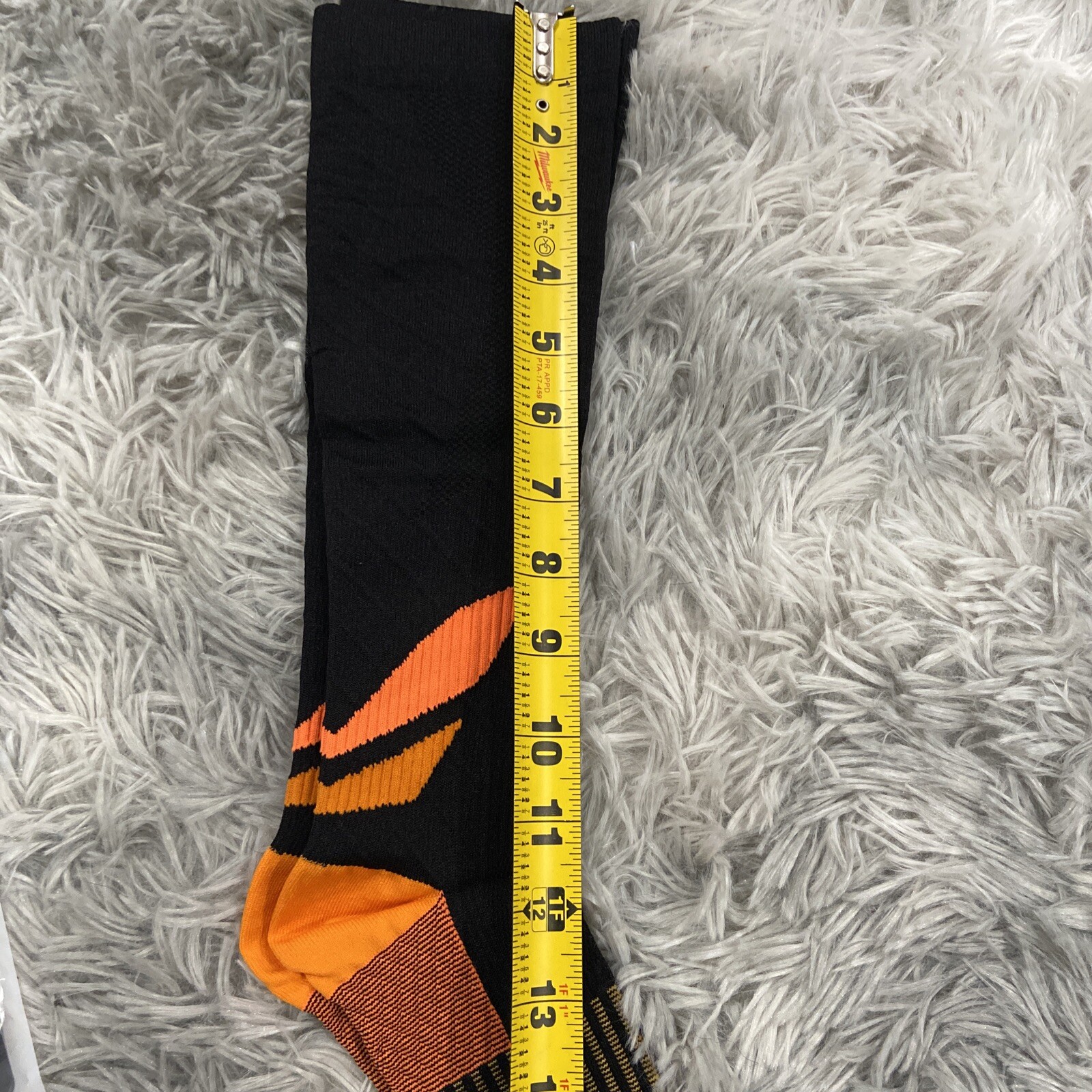 Compression Socks Marathon Orange and Black Boom Knee High Medium