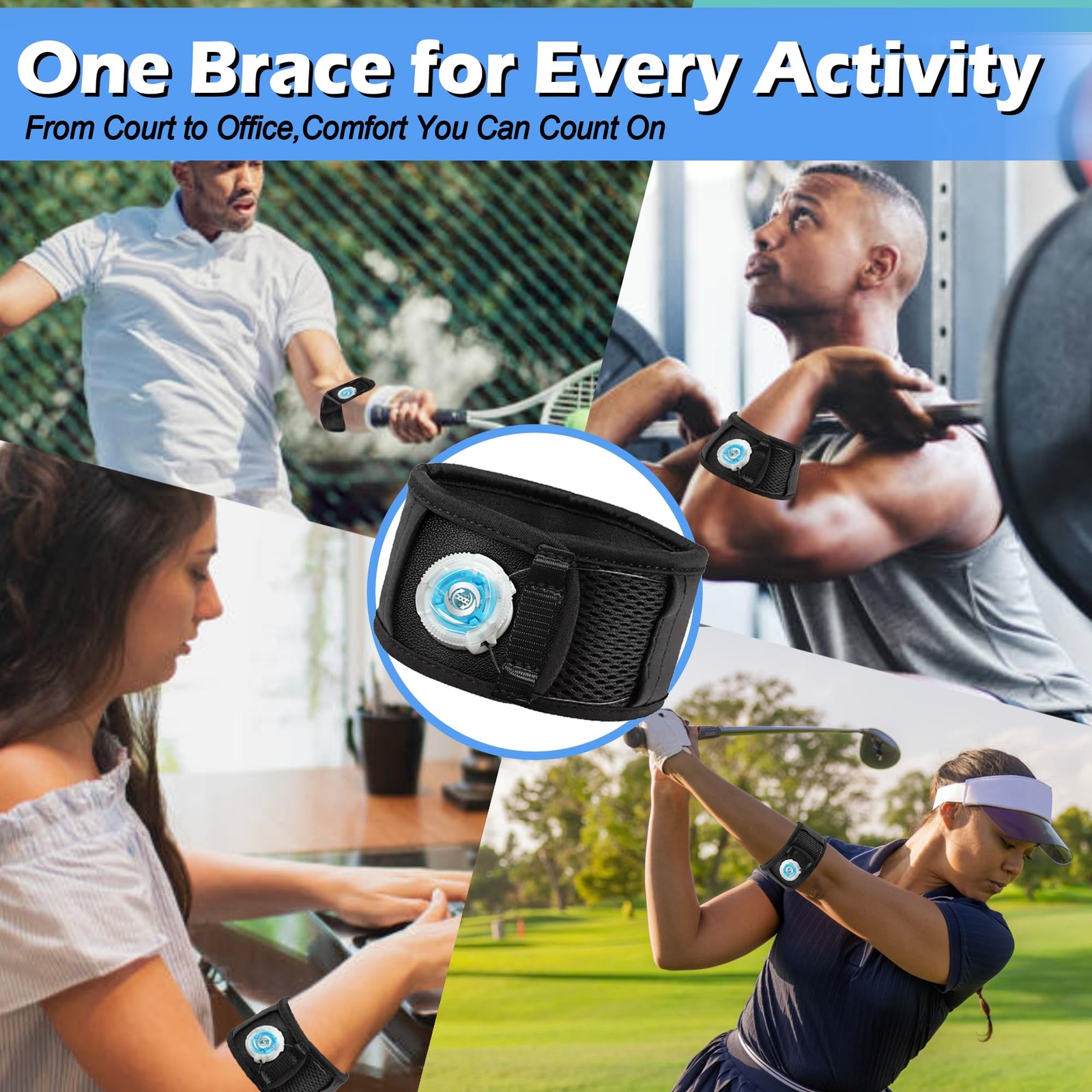 Tennis Elbow Brace for Men & Women – Adjustable Elbow Strap for Tendonitis, T…