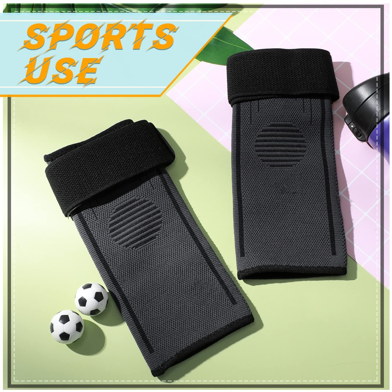 1 Pair Ankle Brace Kids Compression Sleeves Adjustable Foot Support Black XS
