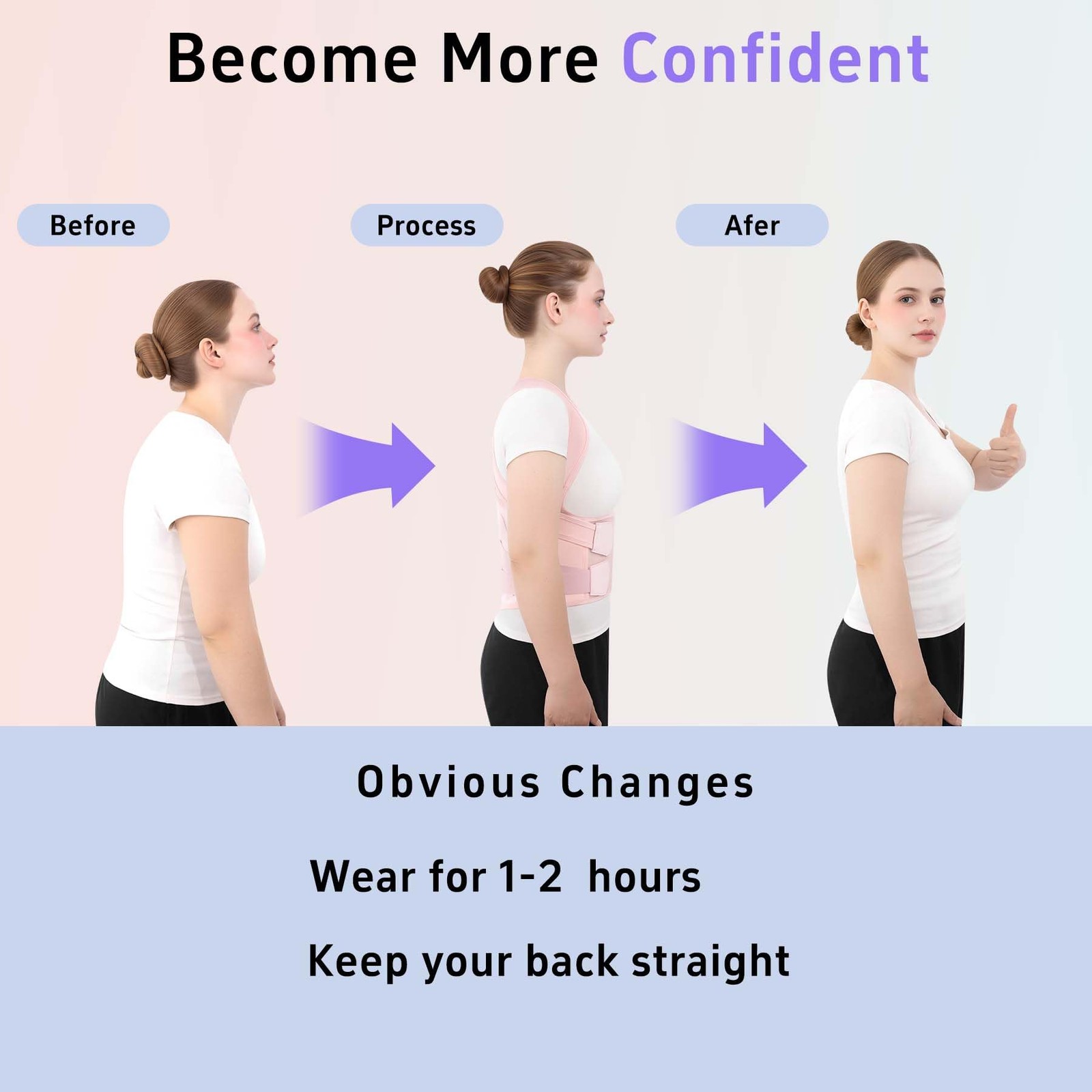Back Brace Posture Corrector for Men and Women, Full Back Support with Adjust…