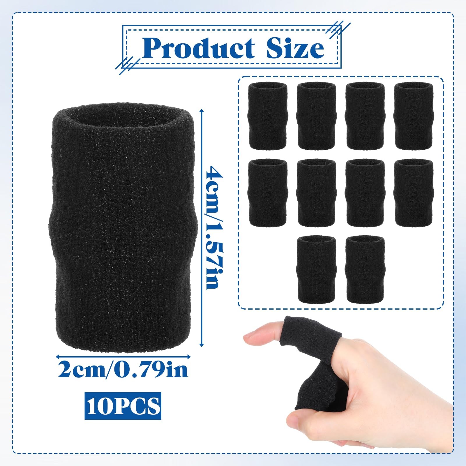 10 Pcs Finger Sleeves Finger Compression Protectors Elastic Finger Covers