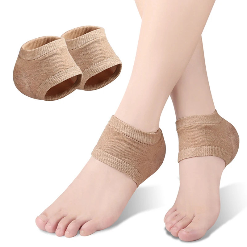 2pc=1pair Gel Silicone Heel Protector Sleeve Heel Cup Pad Plantar Fasciitis Supp