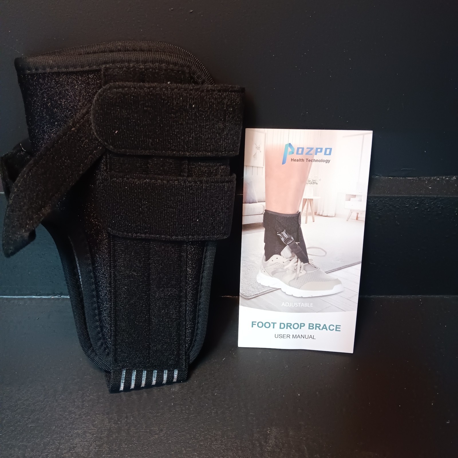 Pozpo Tech Foot Drop Brace, New, black