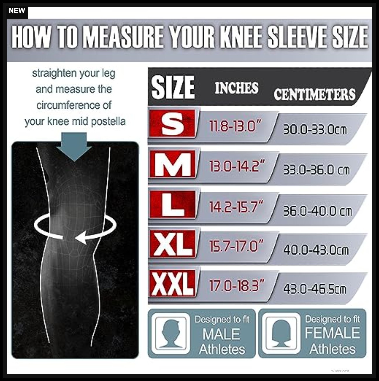 Knee Sleeves 7mm Neoprene Compression Brace Pair For Weightlifting Squats Cross