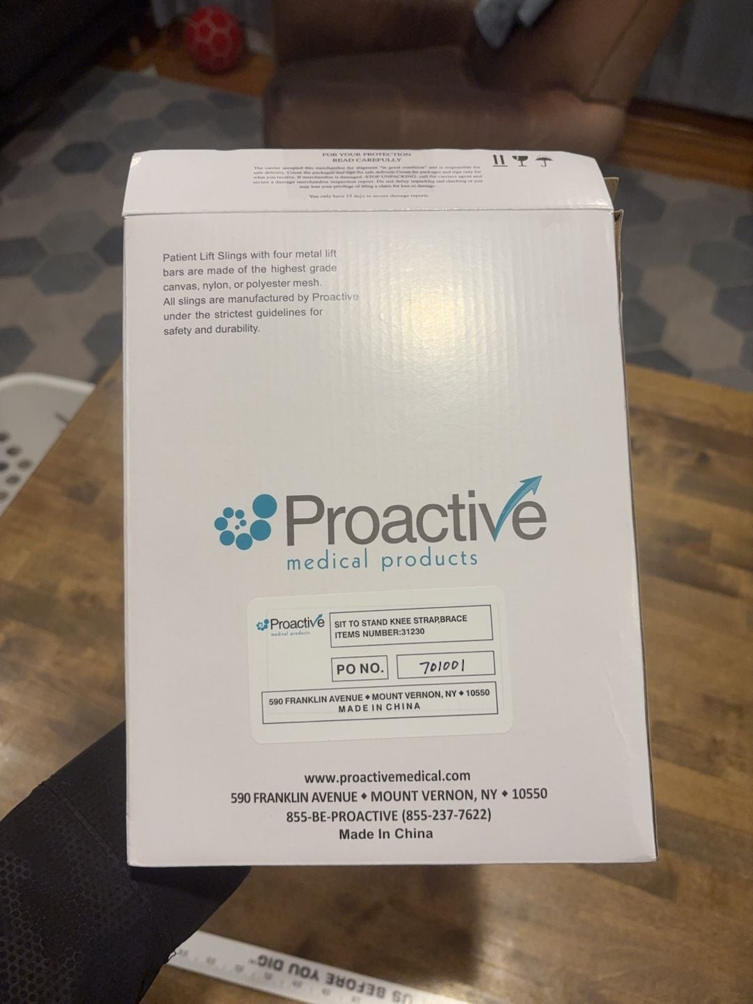 Proactive Medical Products Sit-to-Stand Knee Strap Brace Item 31230