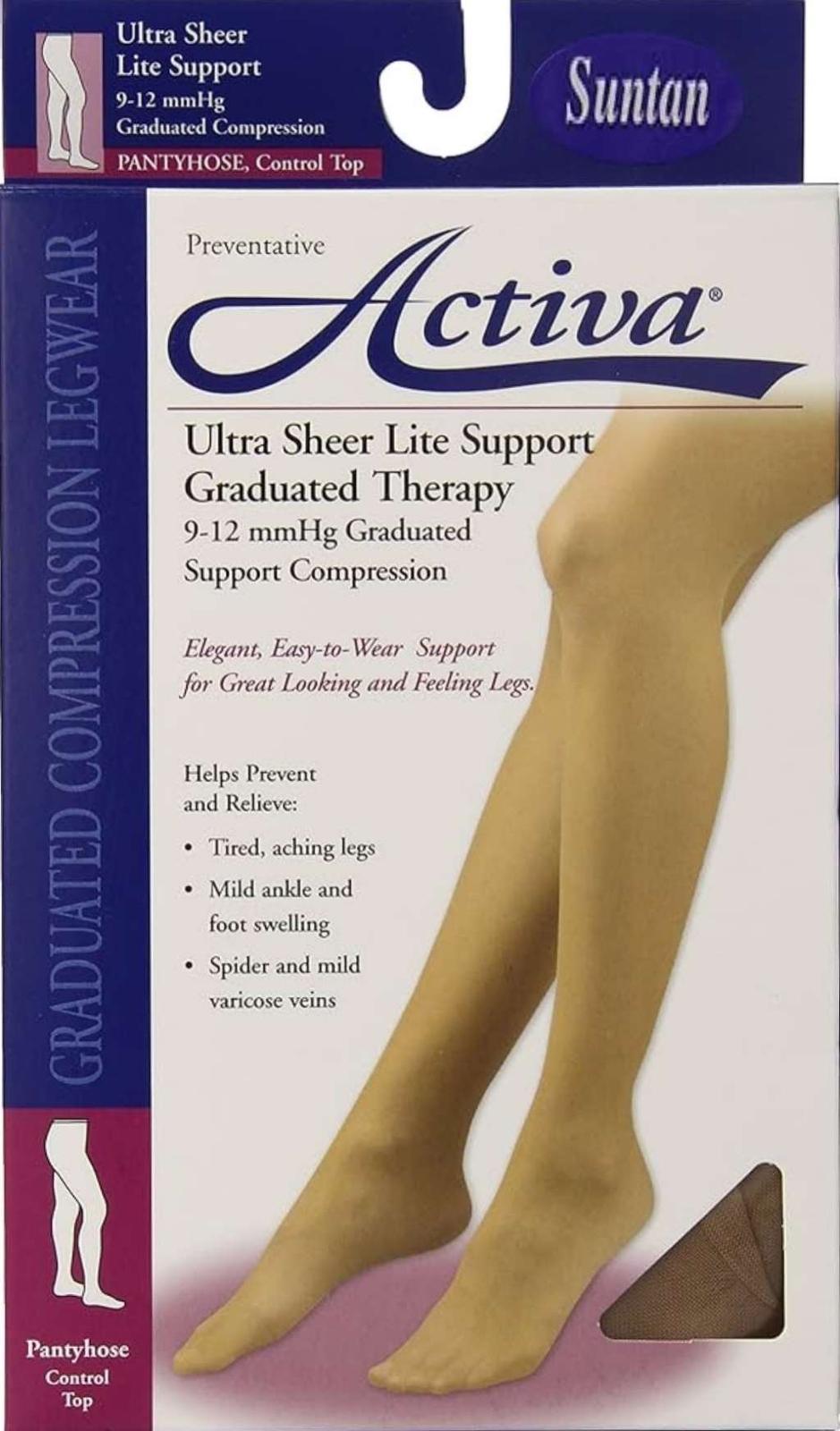 Activa UltraSheer Lite Support Knee High 9-12mmHg (Suntan) Size A