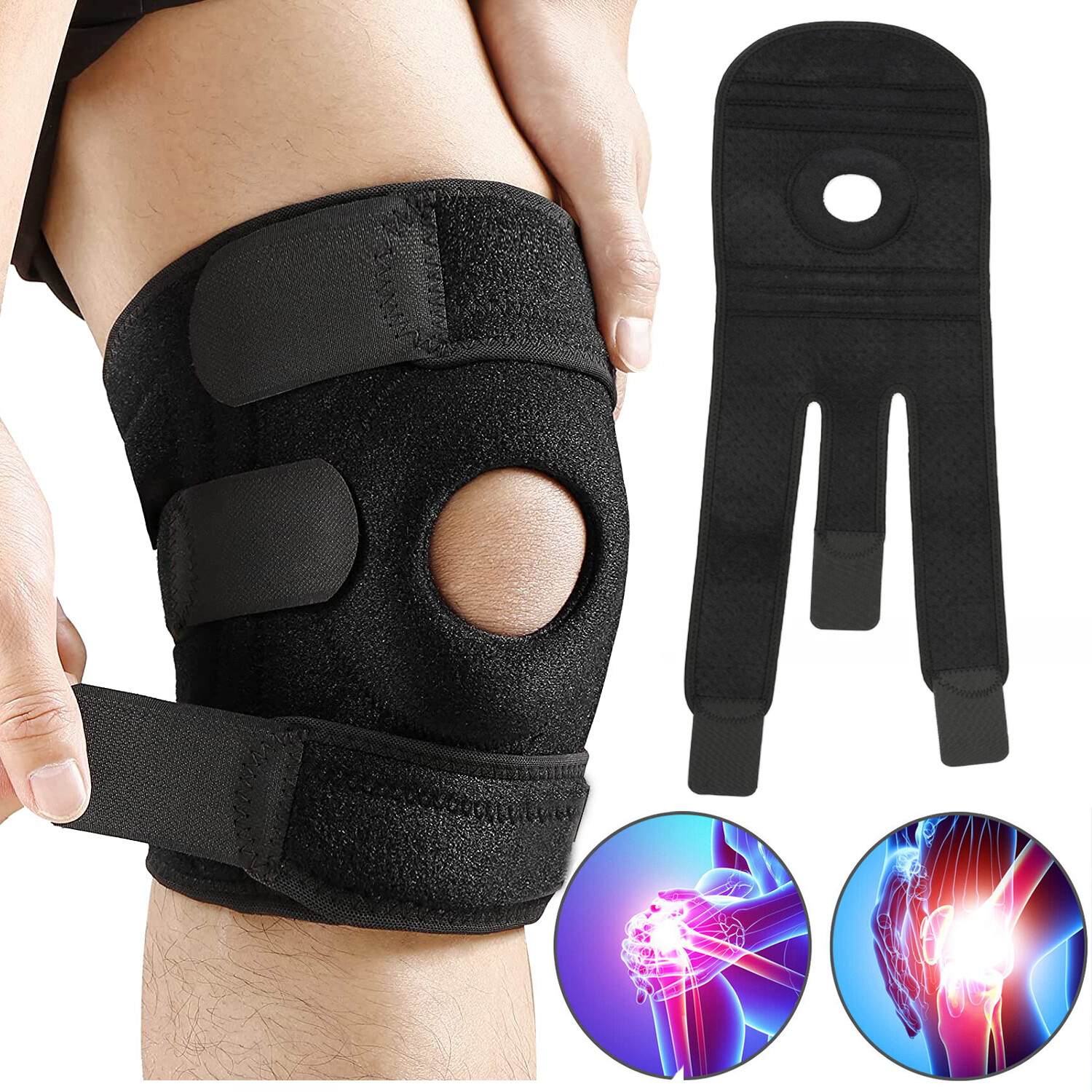 Knee Brace Compression Sleeve Support Patella Stabilizer Sport Joint Arthritis