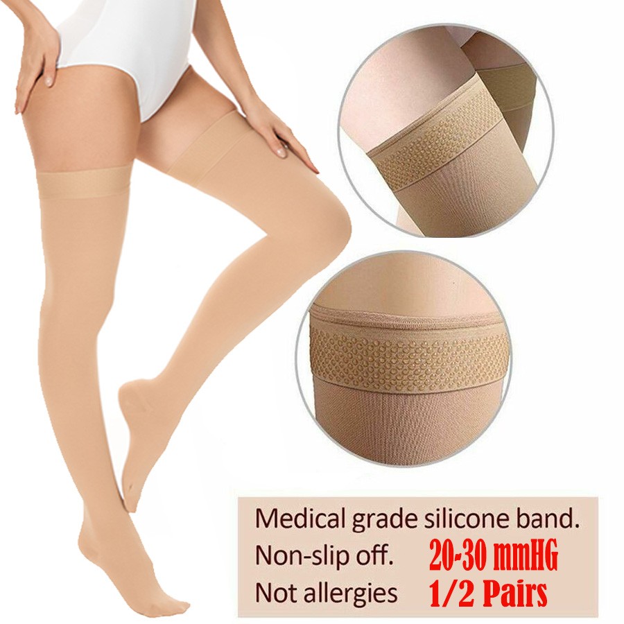 Anti Varicose Veins Graduated Thigh high Compression Stocking Circulation US