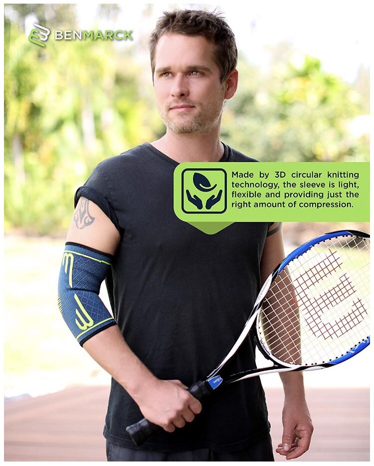 Elbow Brace Compression Sleeve Athletic Elbow Support for Tennis Golf MEDIU