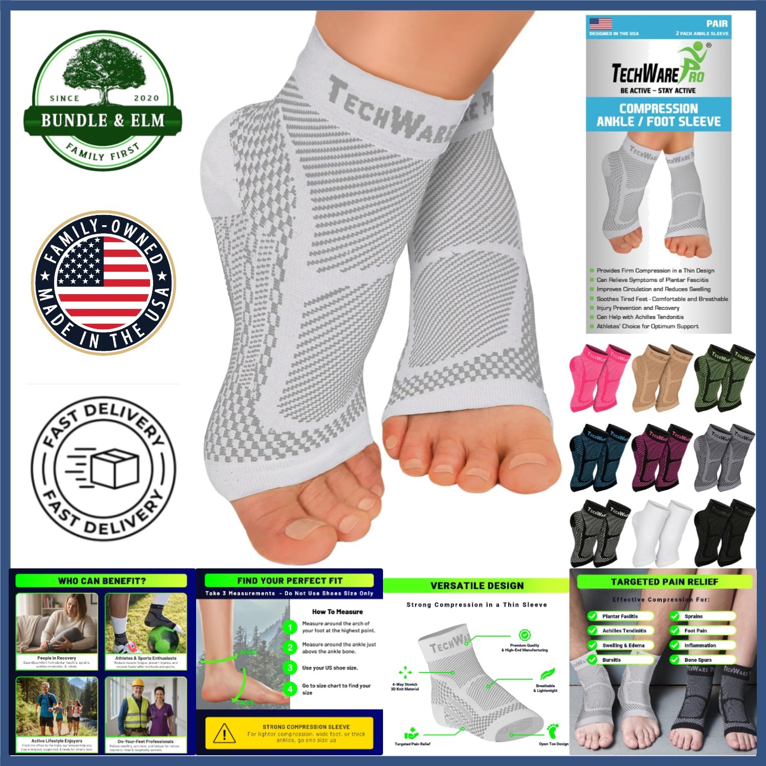 Compression Ankle Brace for Sprains, Achilles Tendonitis and Plantar Fasciitis
