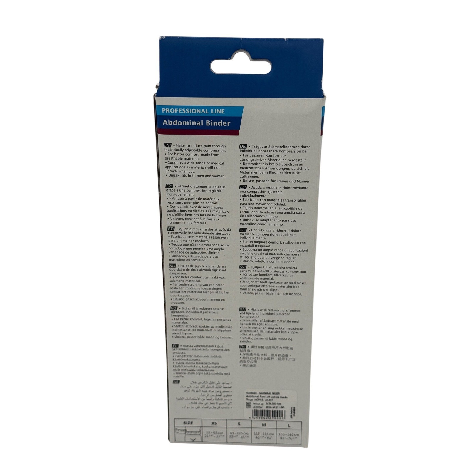 Actimove Professional Line Abdominal Binder Three Panel Medium Size
