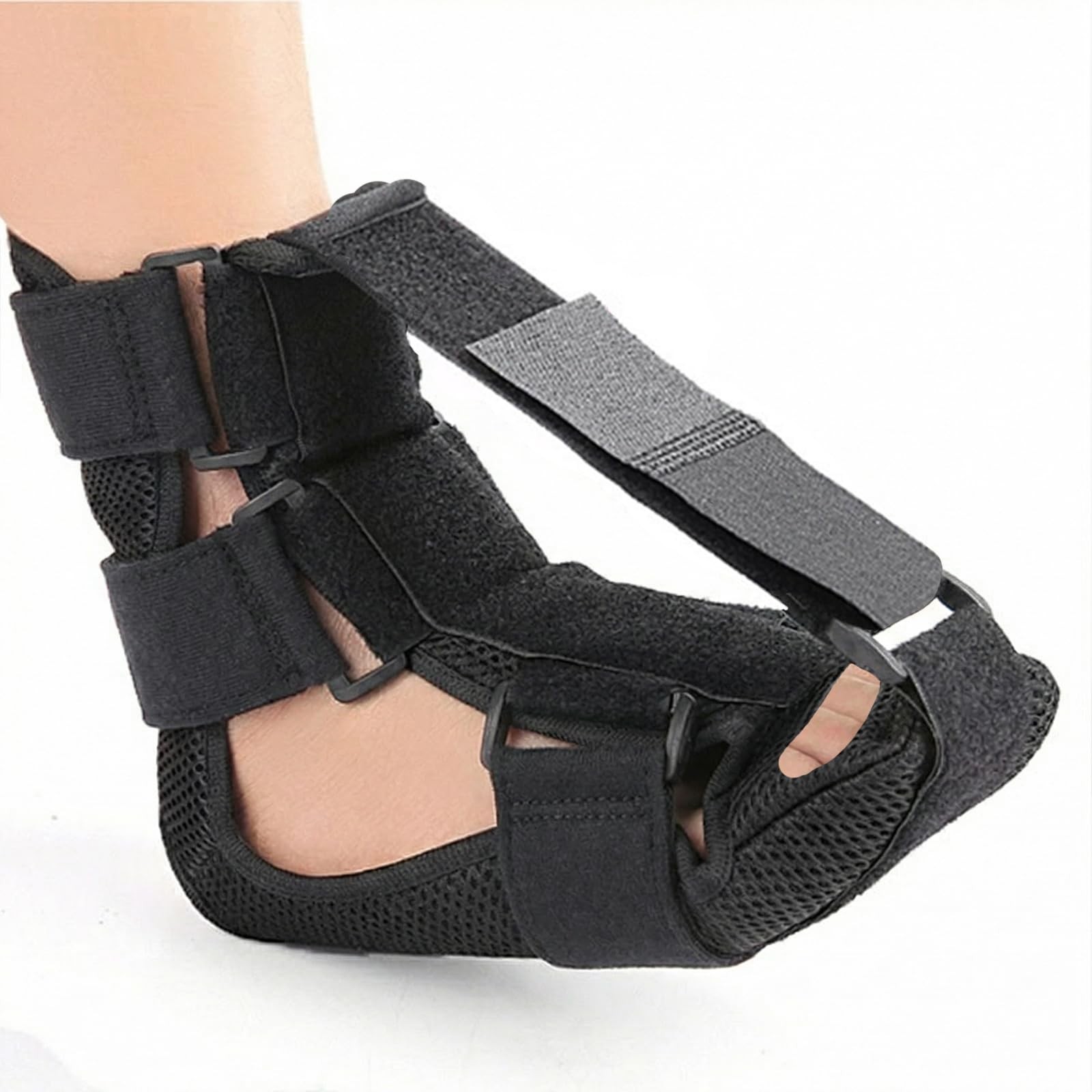 Plantar Fasciitis Night Foot Brace for Heel Pain Relief, Soft Medium, Black