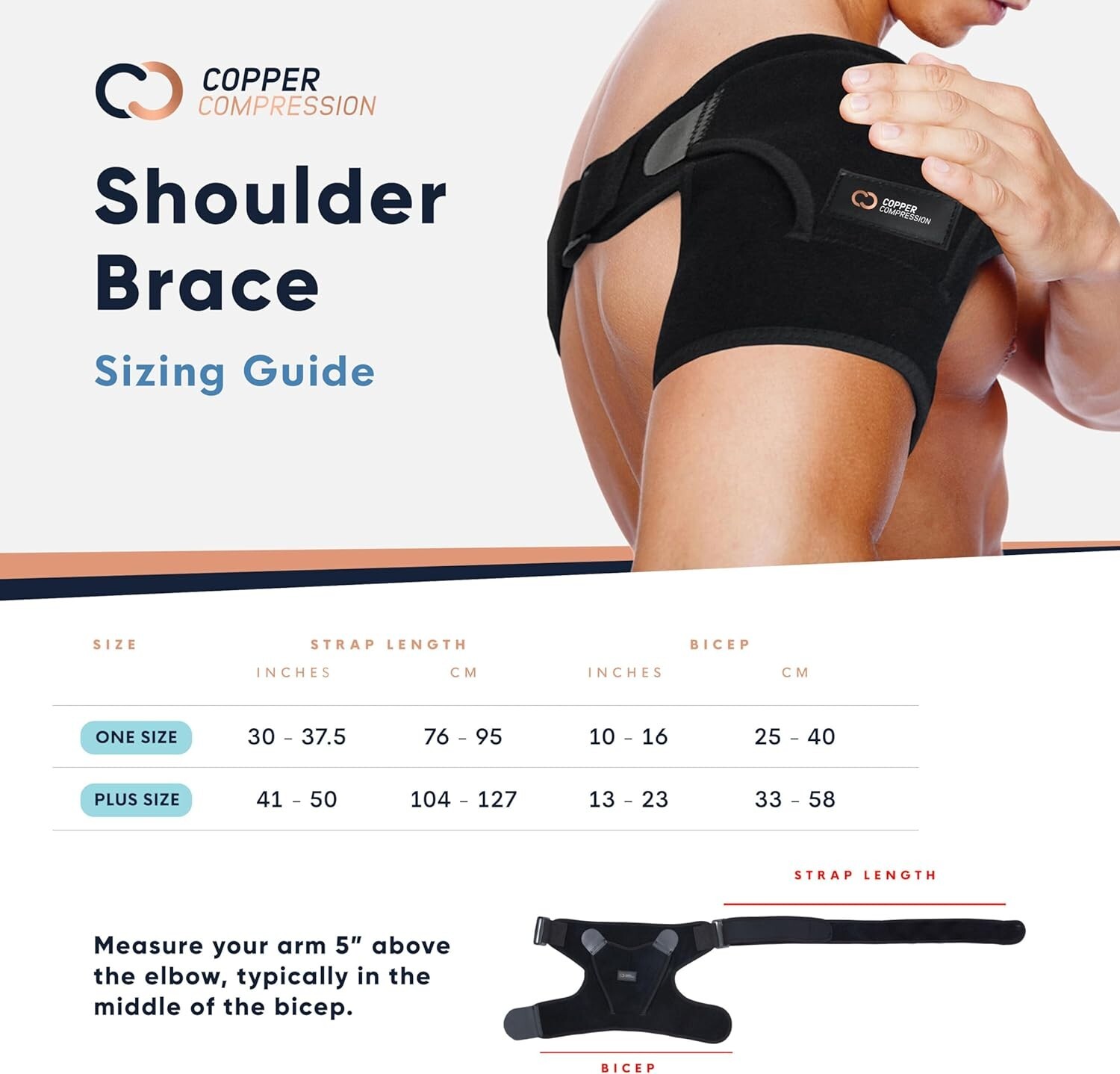 Copper Compression Recovery Shoulder Brace – Highest Content Shoulder Stable