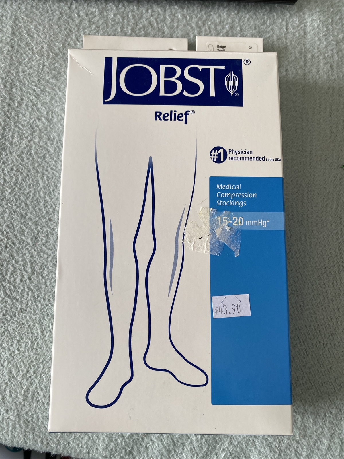 Jobst Relief Knee High Moderate Compression 15-20, Closed Toe Silky Beige, Small