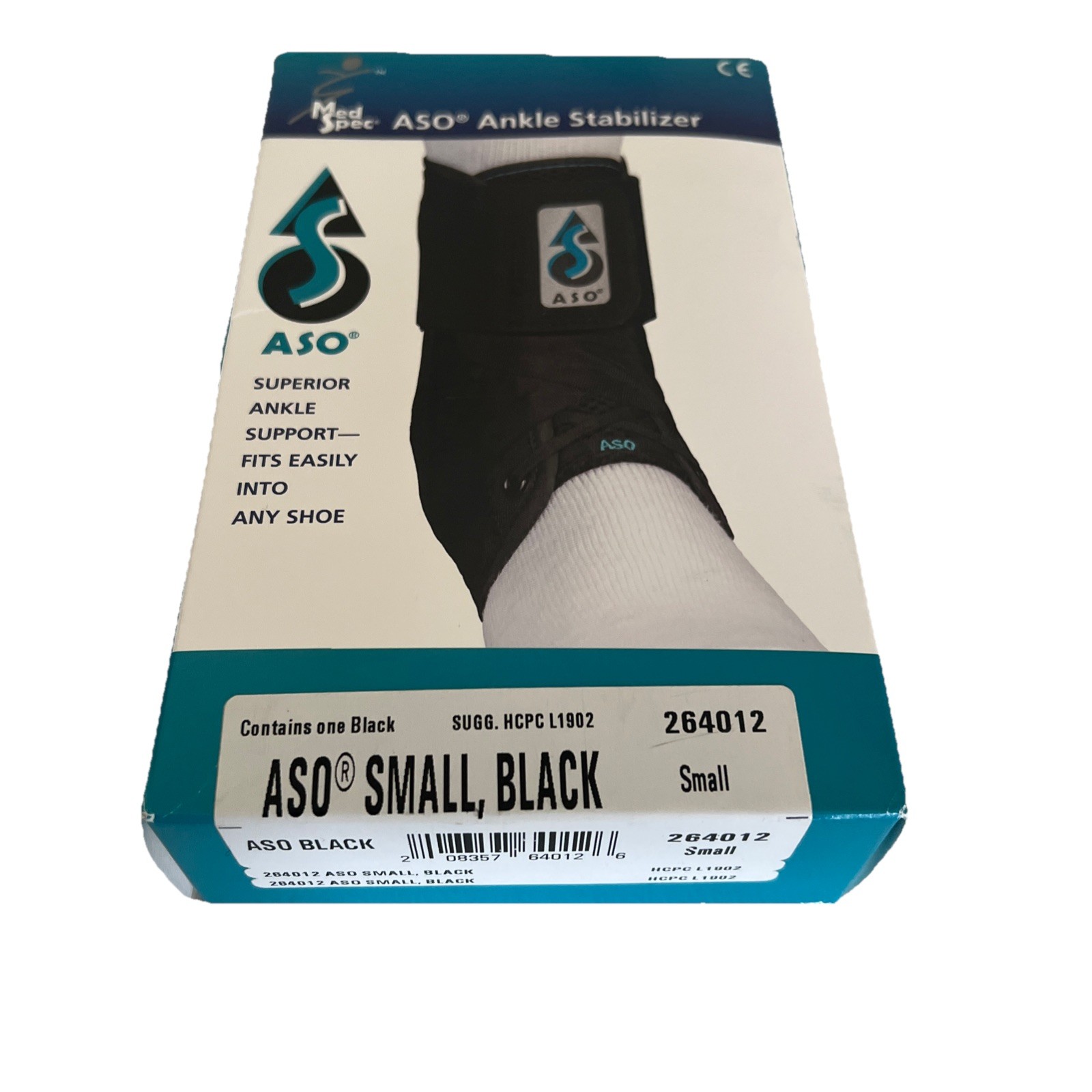 MedSpec ASO w/ Plastic Stays Ankle Stabilizer Black Small 264012