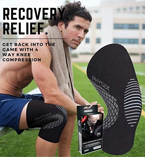 Physix Gear Knee Compression Sleeve for Men & Women – Best Compression Knee B…