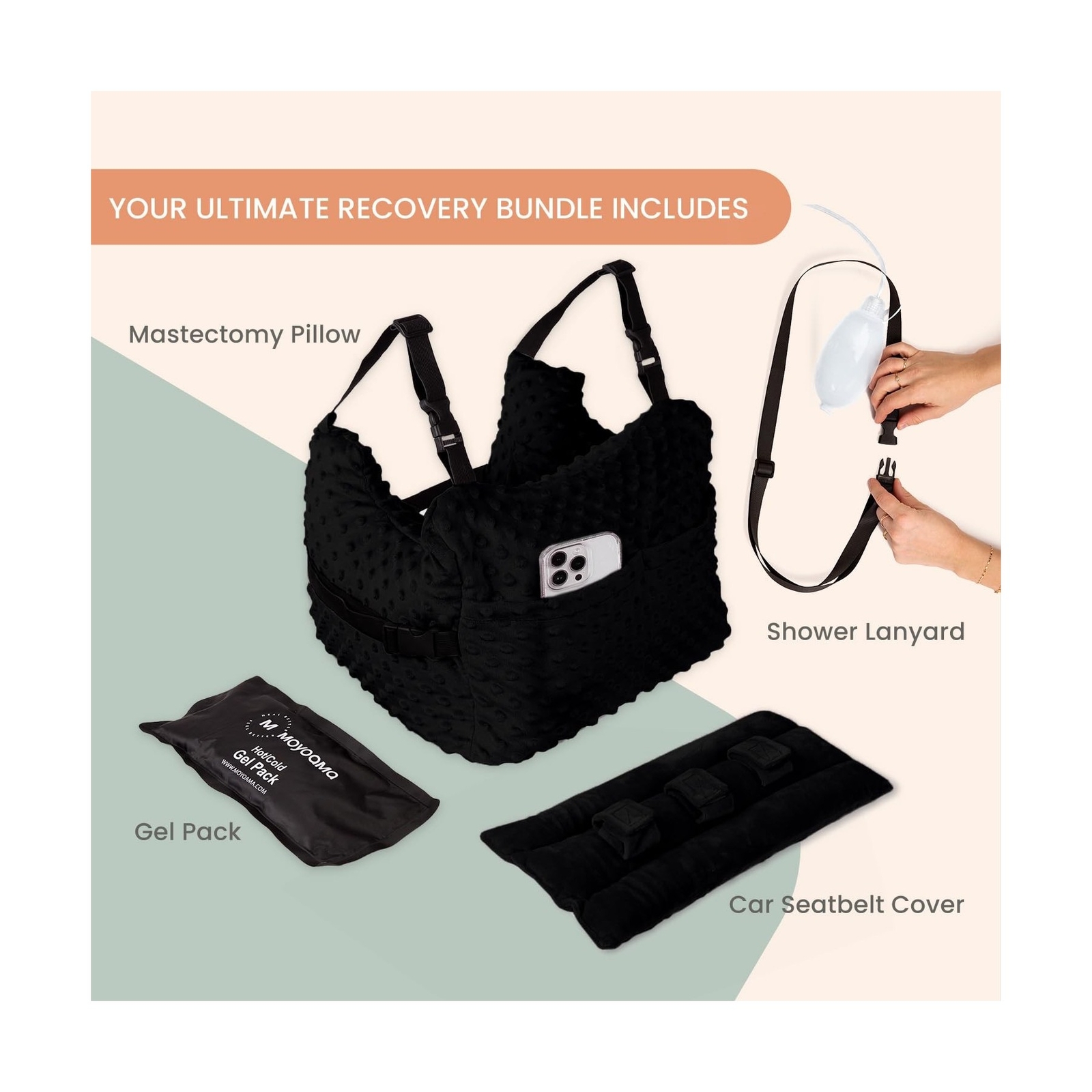 Post Mastectomy Pillow – Post Surgery Pillow for Car, Breast Reduction & Augm…