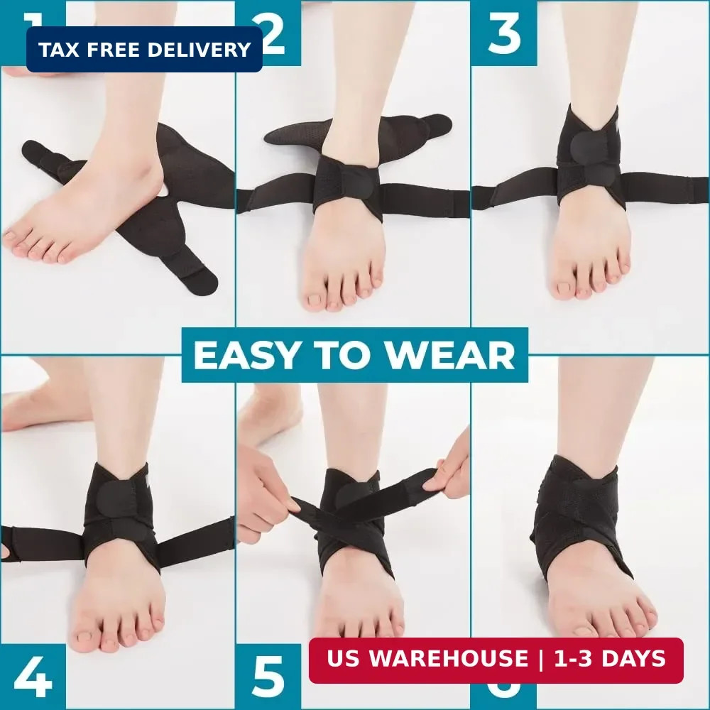 Bodyprox Ankle Support Brace, Breathable Neoprene Sleeve, Adjustable Wrap! (1 Pa