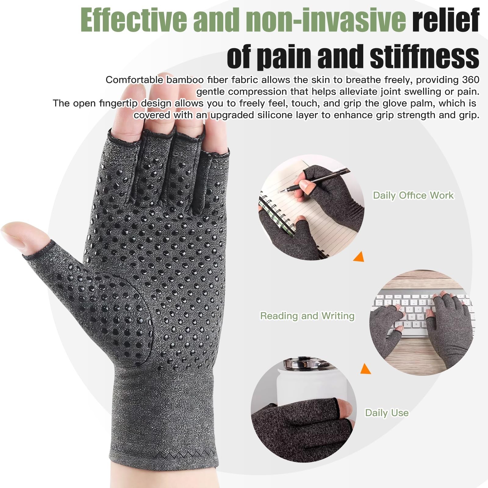 Premium Bamboo Arthritis Compression Gloves – 1 Pair, Pain Relief & Comfort