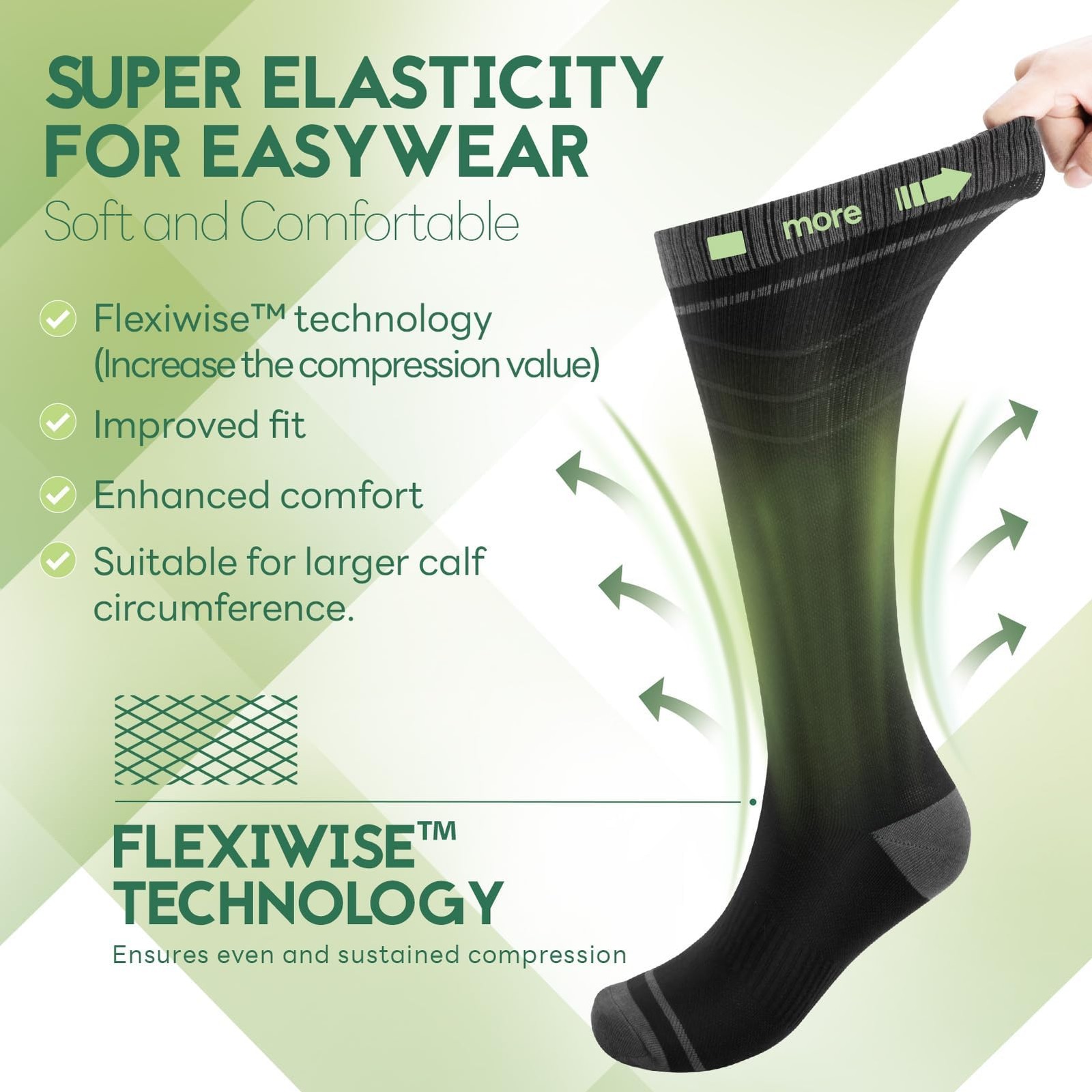 Bamboo Viscose Compression Socks for Women & Men (3 Pairs) 15-20 mmHg Knee Hi…