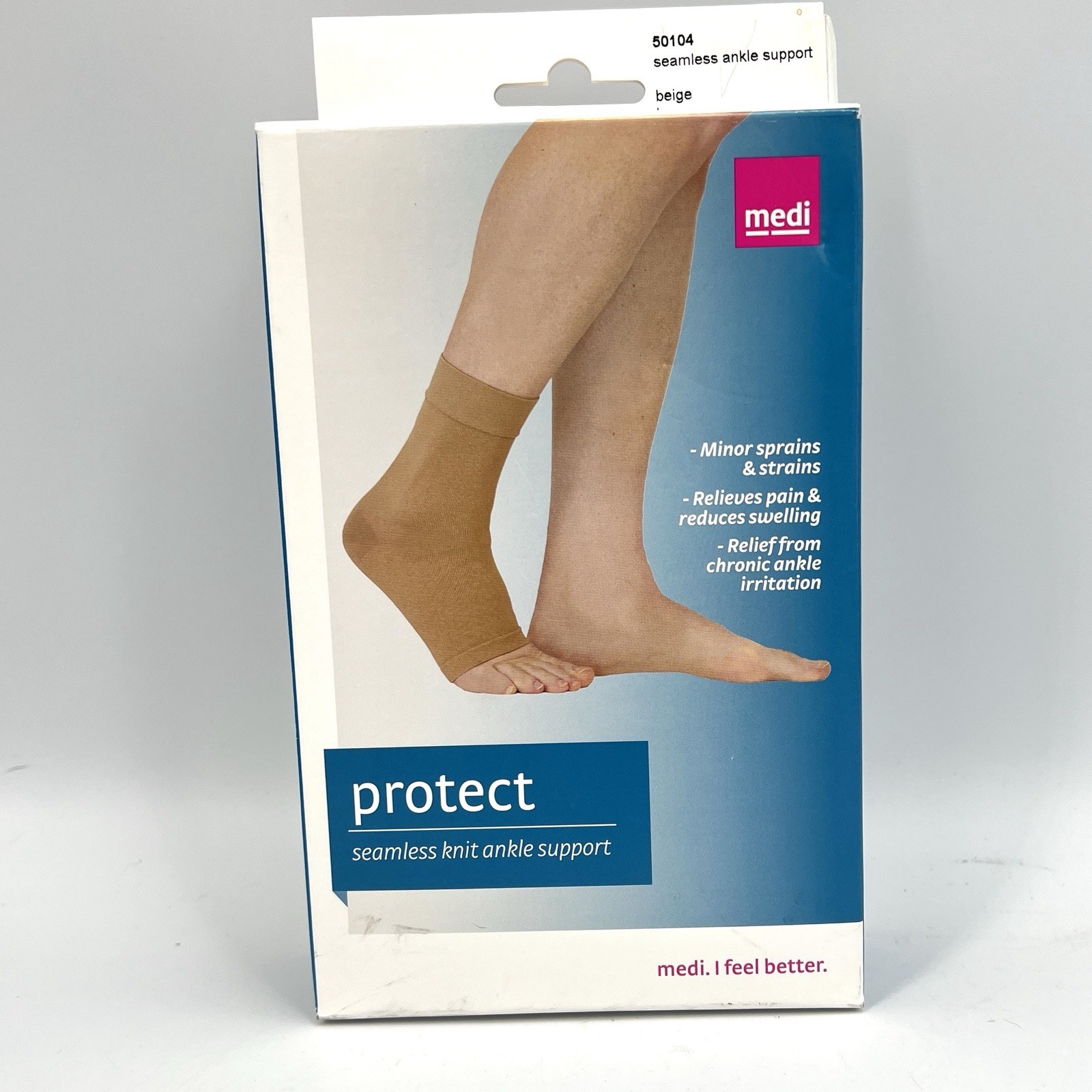 Meditative Medi Protect Seamless Knit Ankle Support Orthopedic Beige Large 50104