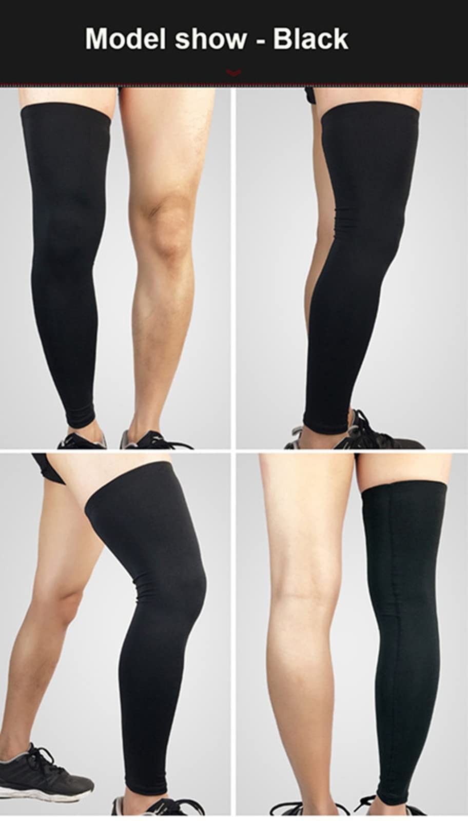 Sports Non Slip Compression Full Knee Leg Long Sleeves for Adult Men Women Th…