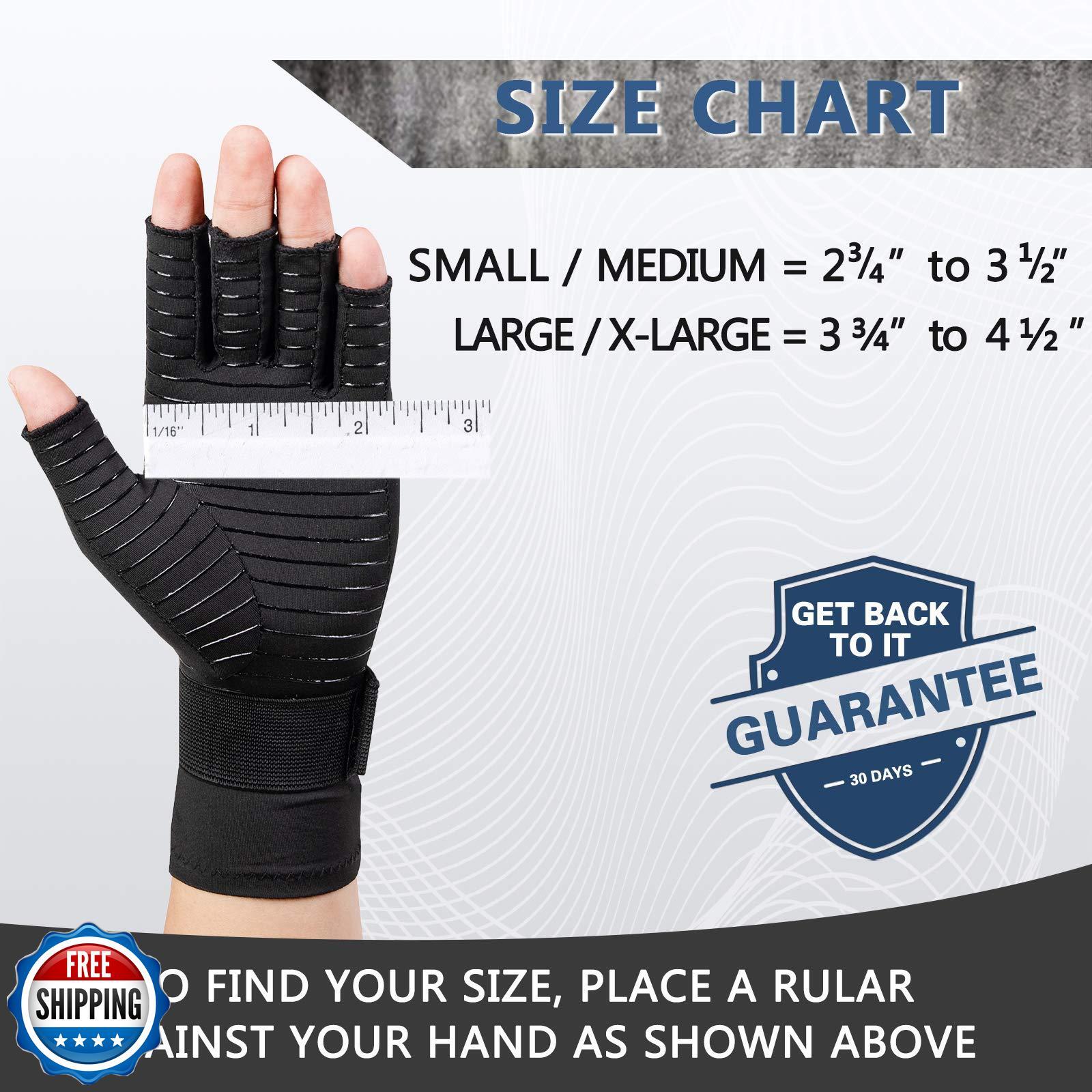 HENOTIC Copper Arthritis Gloves for Women Men, Wrist Reinforcement Fingerless