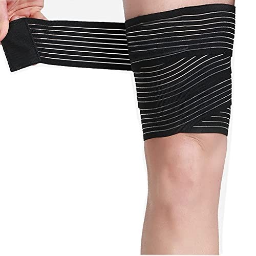 Thigh Support Compression Bandage Sleeve for Women and Men, Lower Leg Black