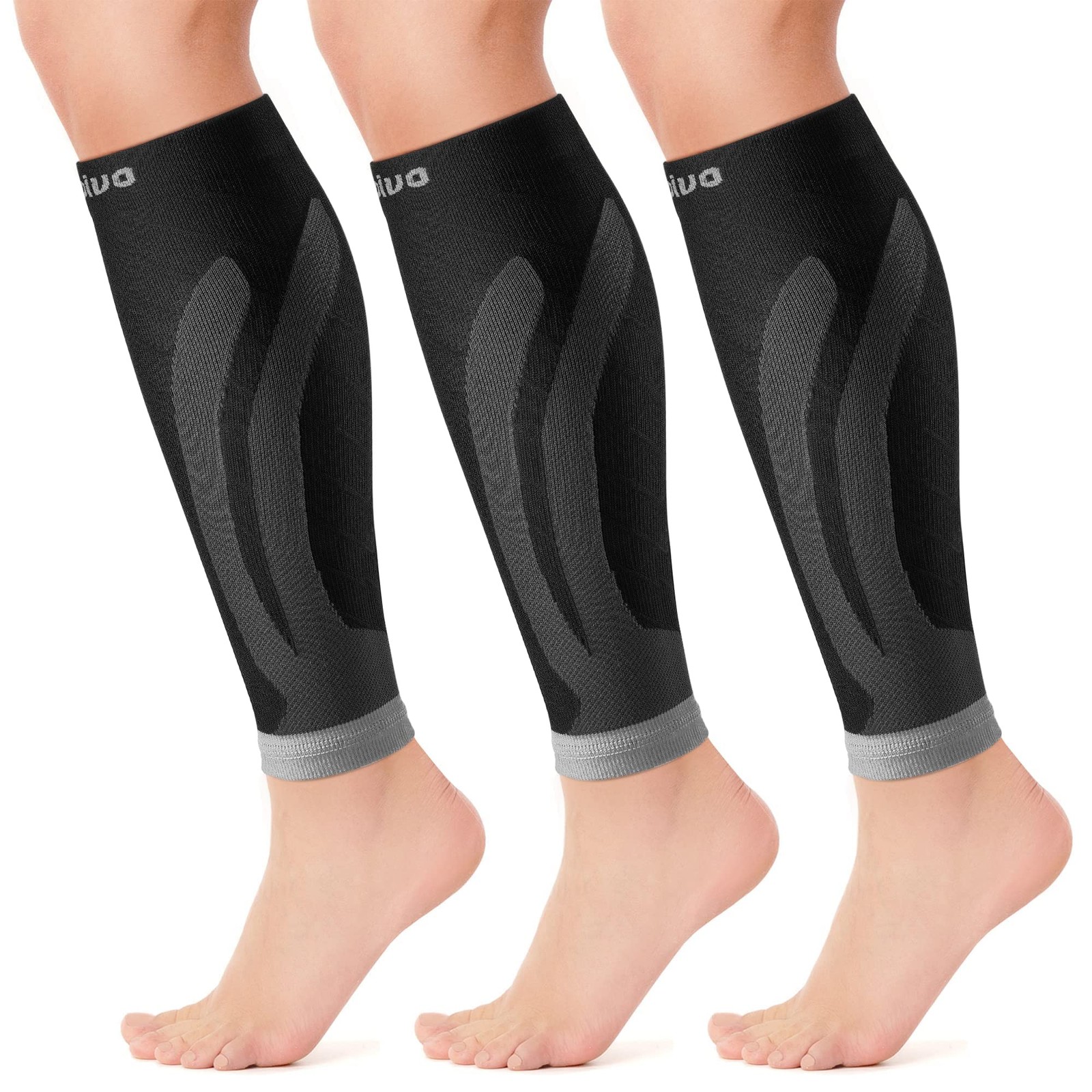 3 Pairs Calf Compression Sleeve for Women and Men,Leg Brace for Running, Cycl…
