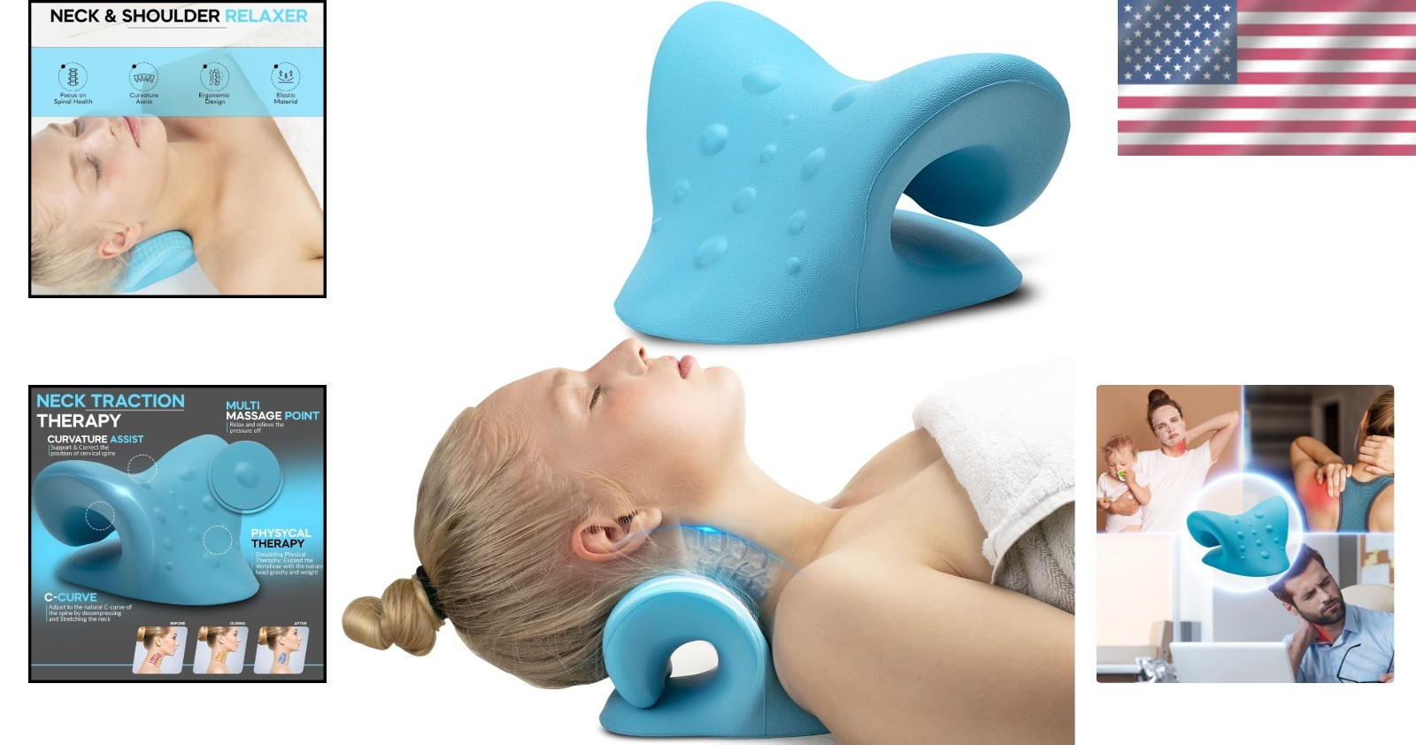 iBWYM Ergonomic Neck Stretcher – Cervical Traction for Pain Relief & Posture