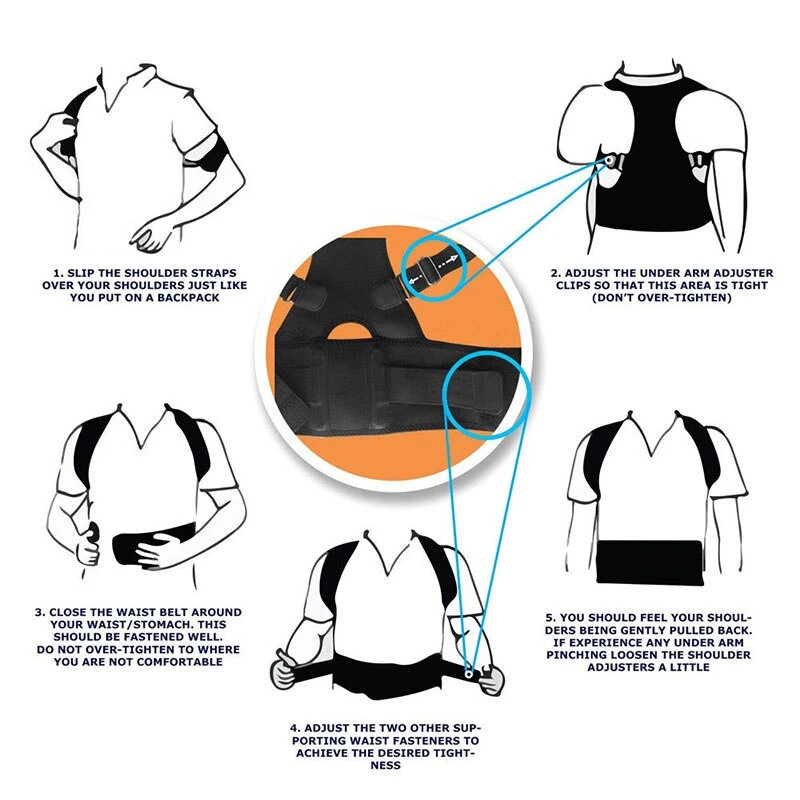 Slouching Posture Corrector Support Magnetic Back Shoulder Brace Band Men Women