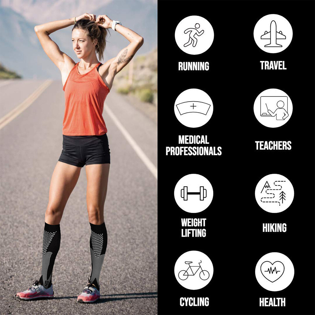 Men Women 20-30mmHg Compression Socks for Varicose Veins, Edema, Diabetic ect