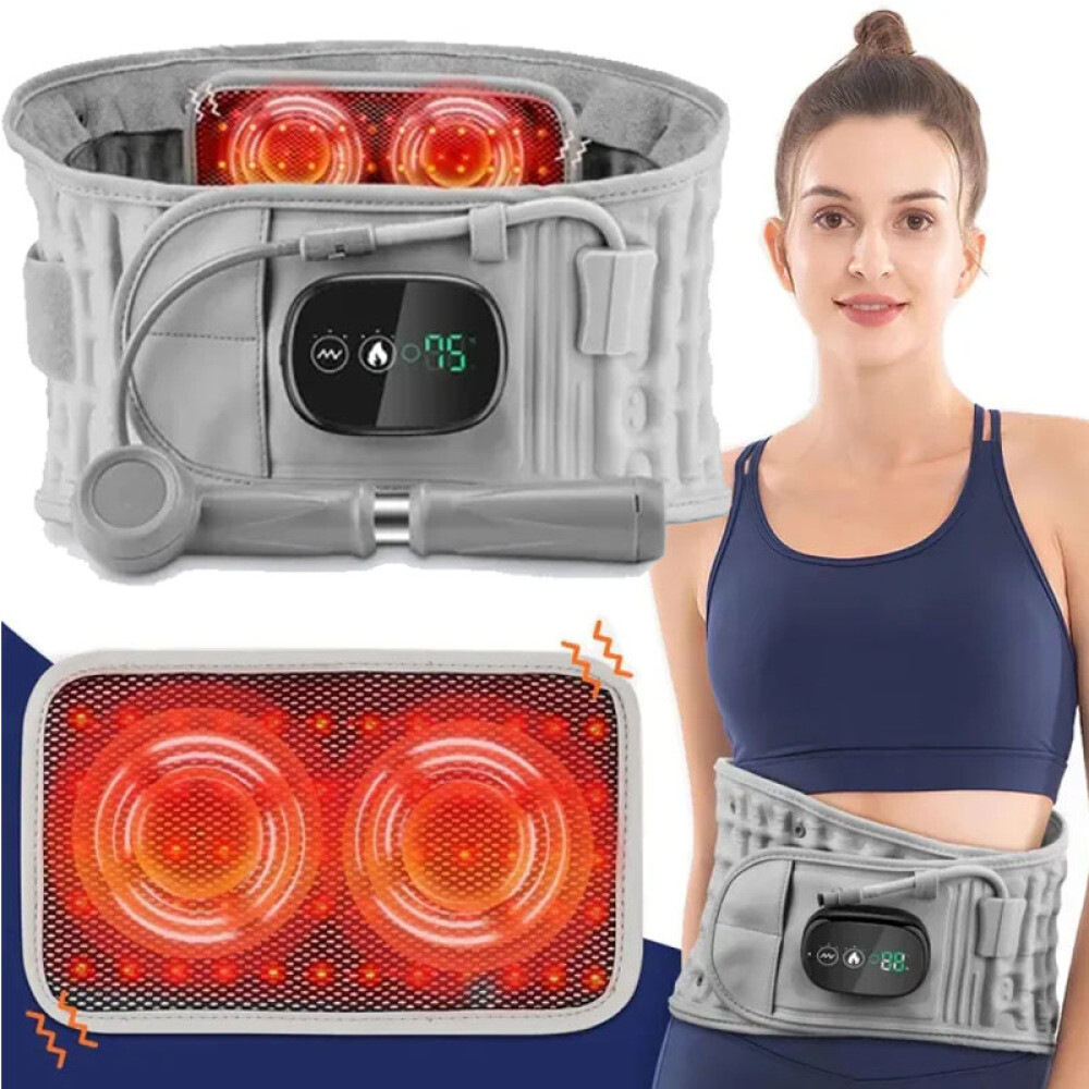 Decompression Inflatable Lumbar Belt with Red Light Heating & Vibration Massager