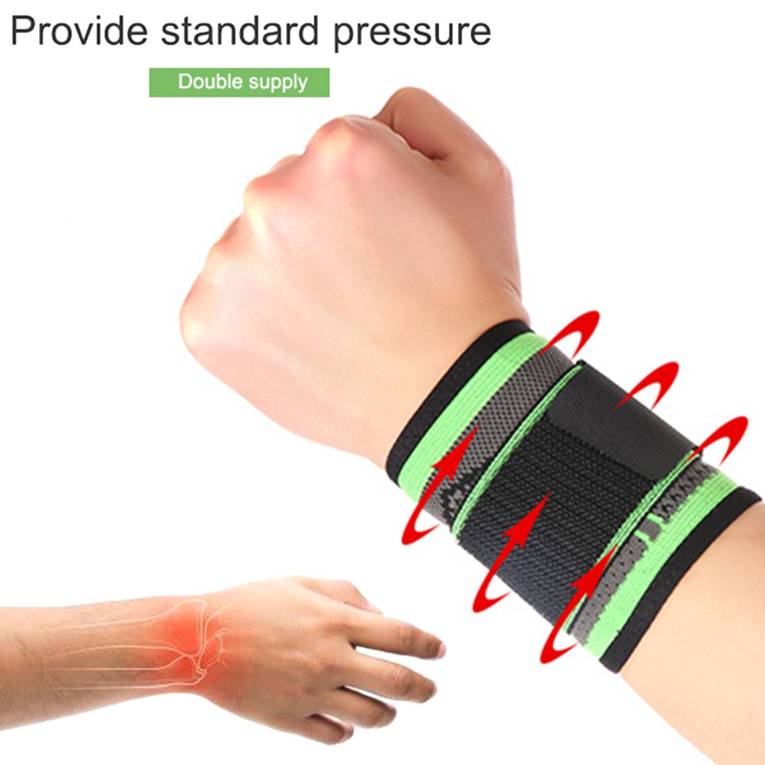 Wrist Brace Band Wrap Adjustable Support Gym Strap Carpal Tunnel Bandage Sports